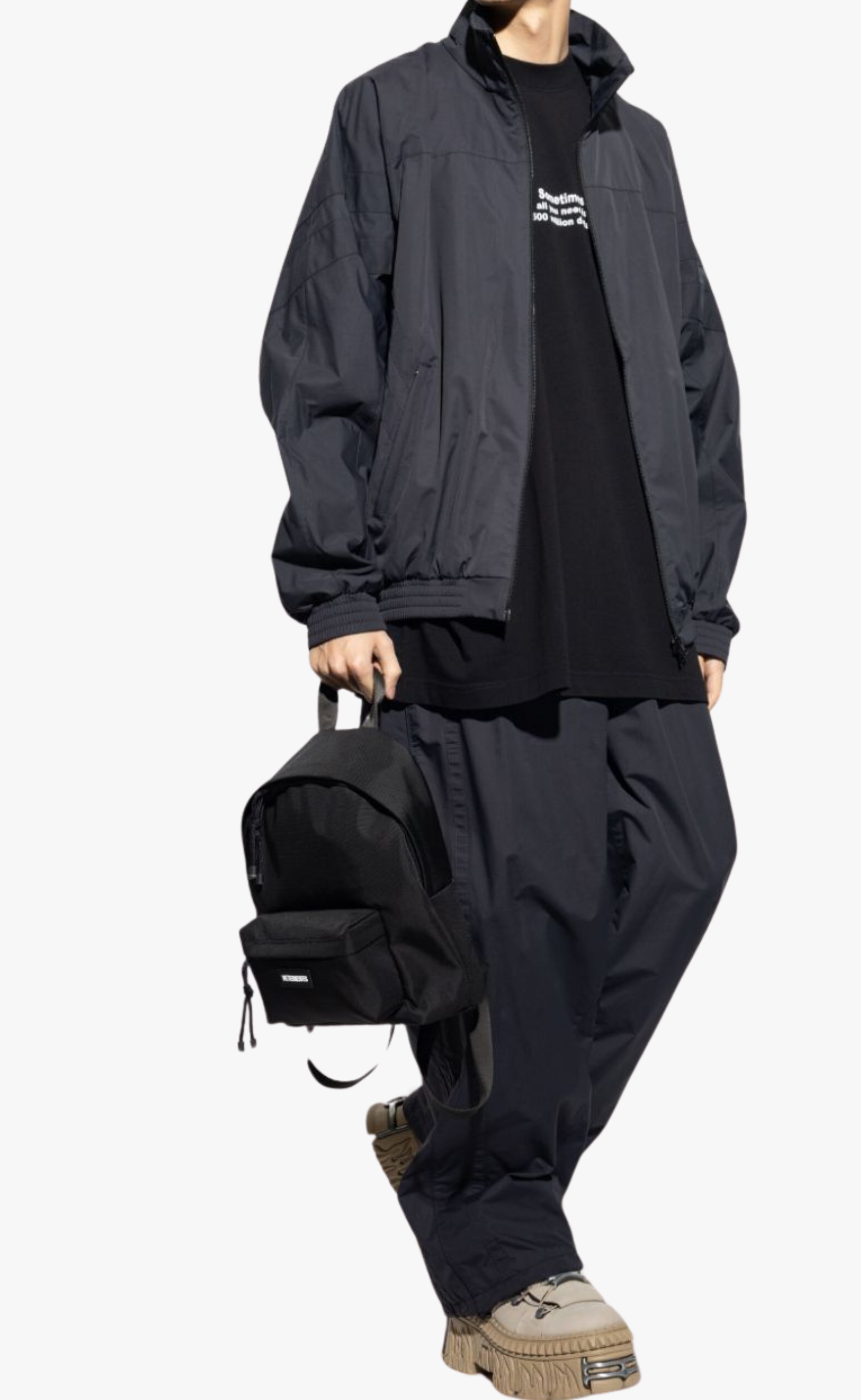 OVAL LOGO TRACKSUIT BLACK PANTS