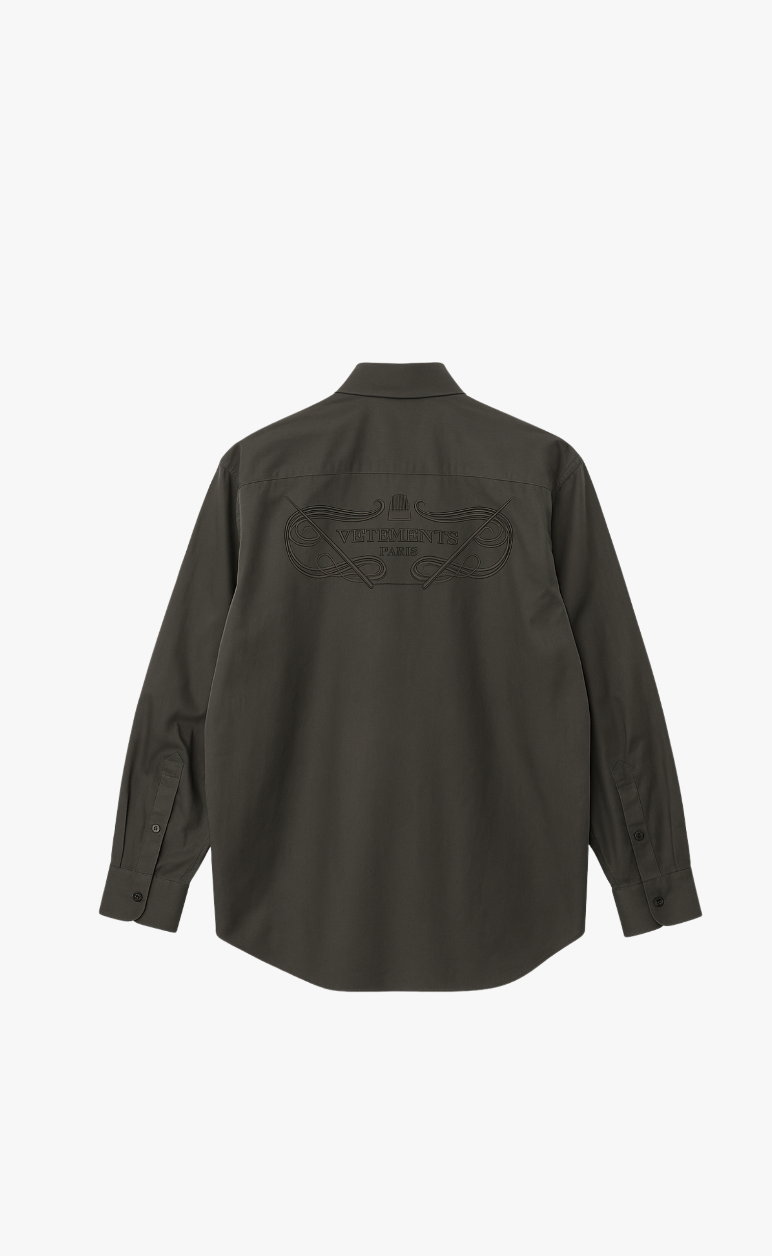 EMBROIDERED LOGO CLASSIC BLACK SHIRT