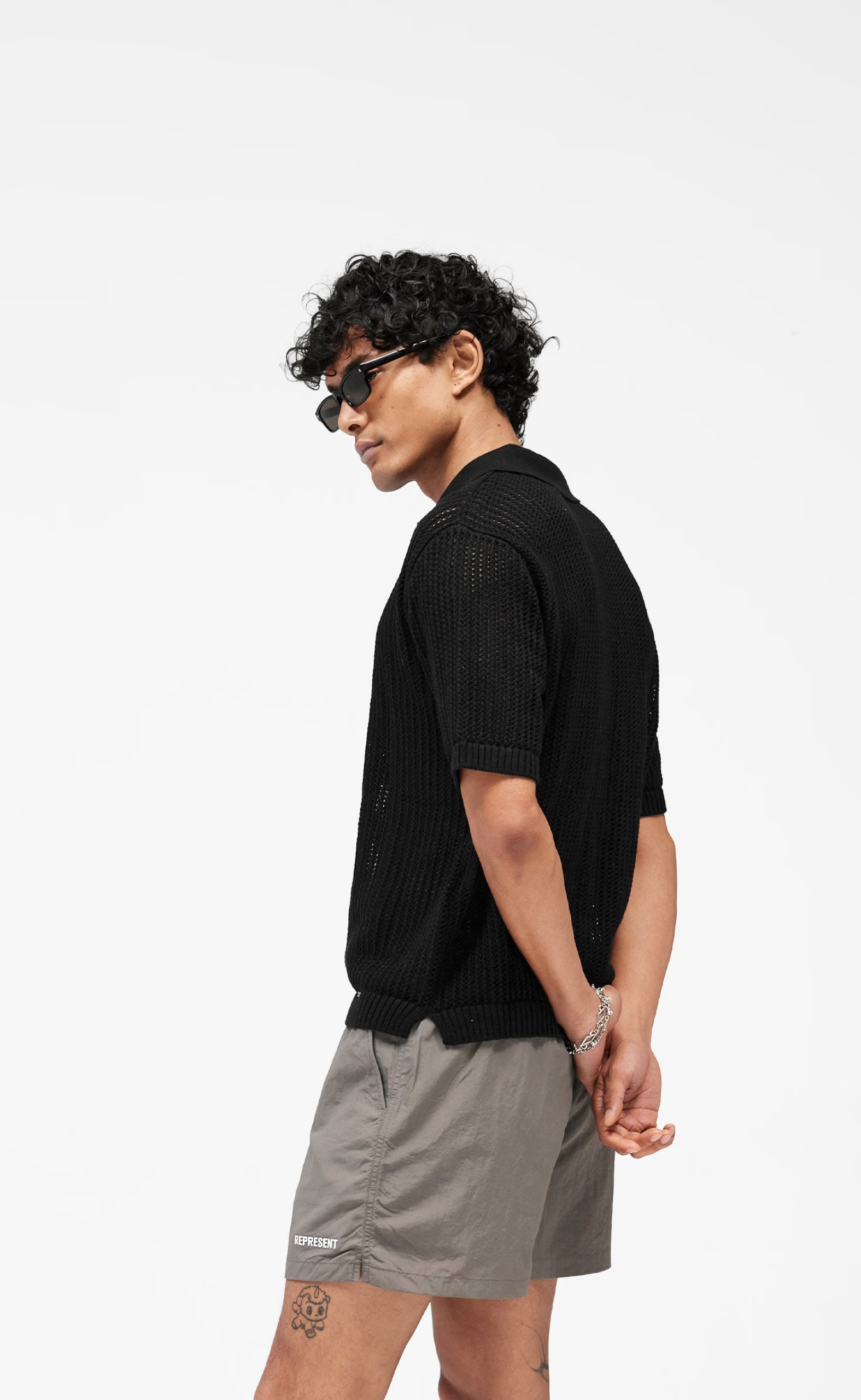 BEVERLY KNIT JET BLACK POLO T-SHIRT
