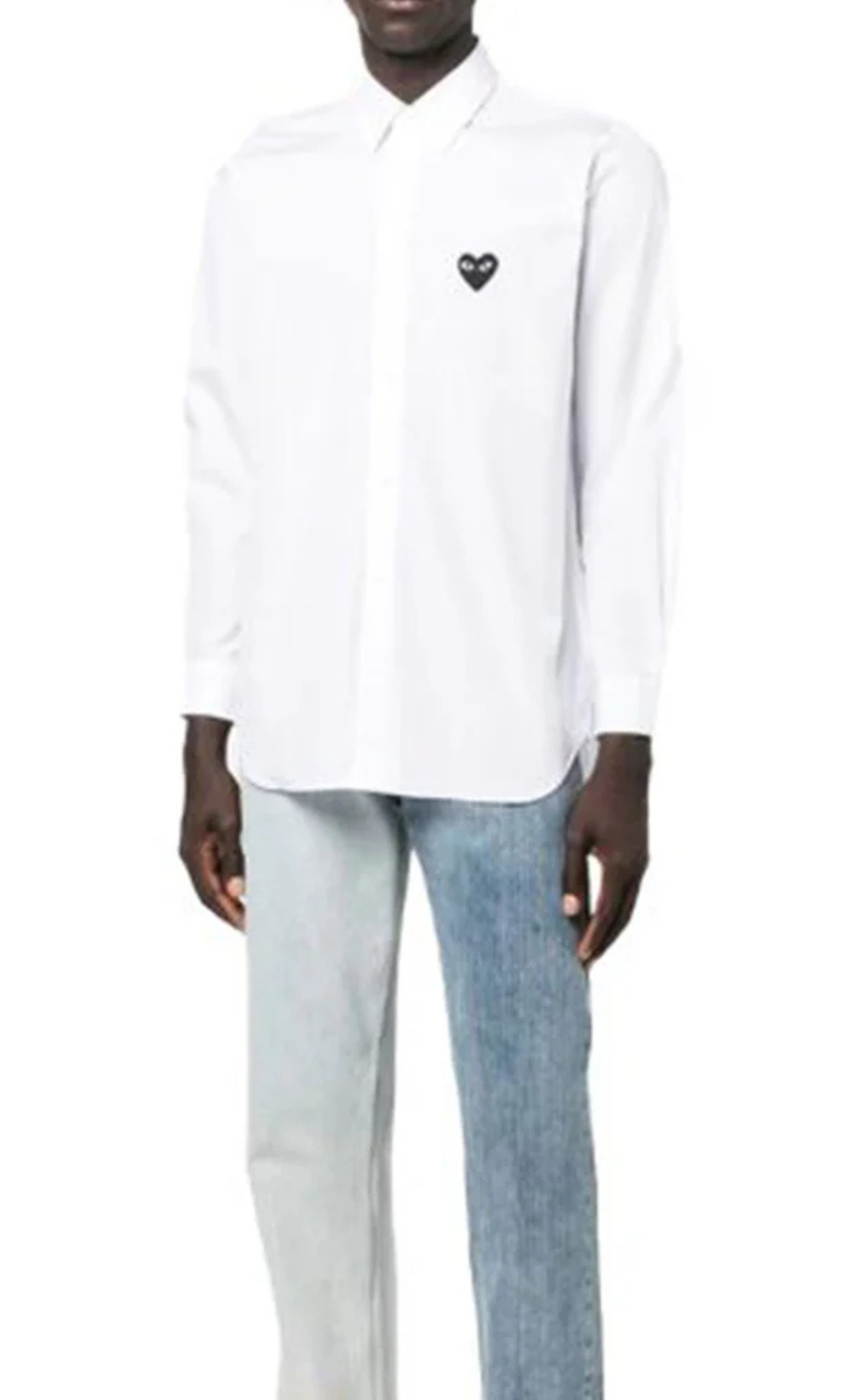 WHITE MEN SHIRT WITH BLACK HEART