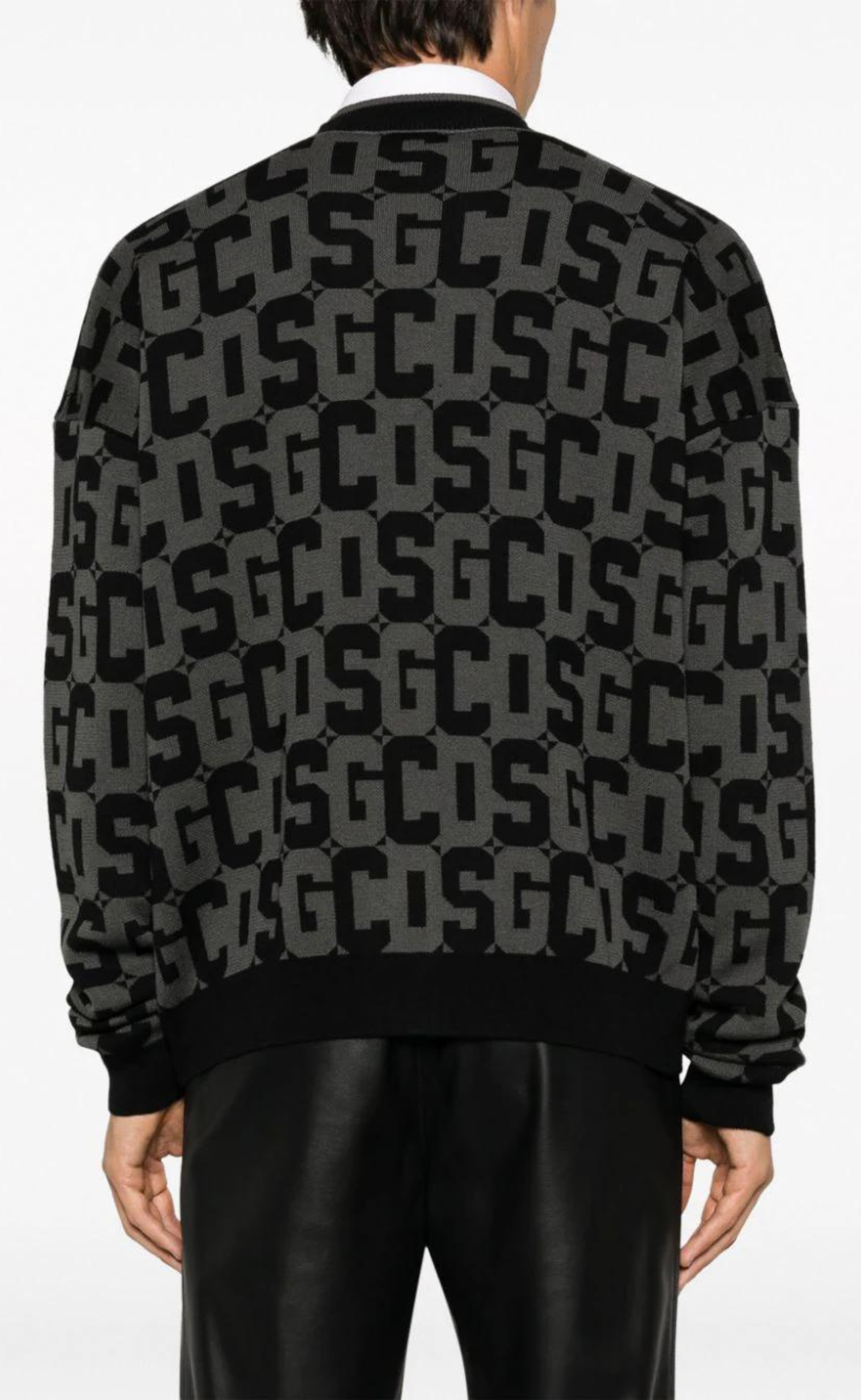 GCDS MONOGRAM CARDIGAN BLACK