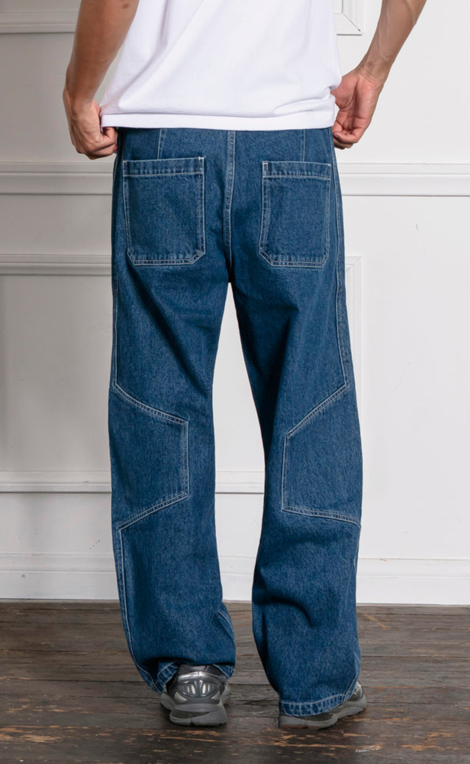 POSITION BAGGY INDIGO JEANS