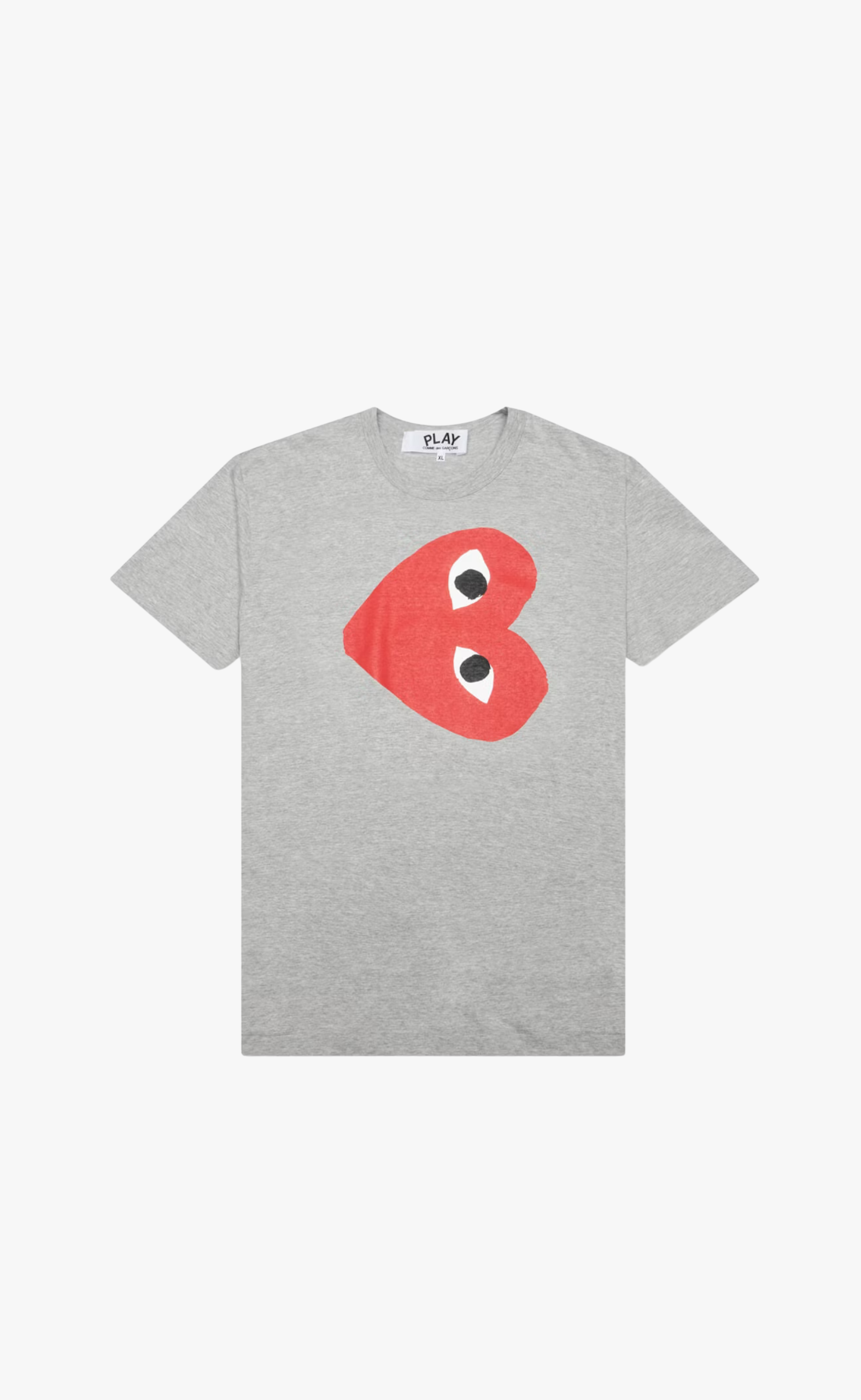 PLAY RED SIDEWAYS HEART GREY T-SHIRT