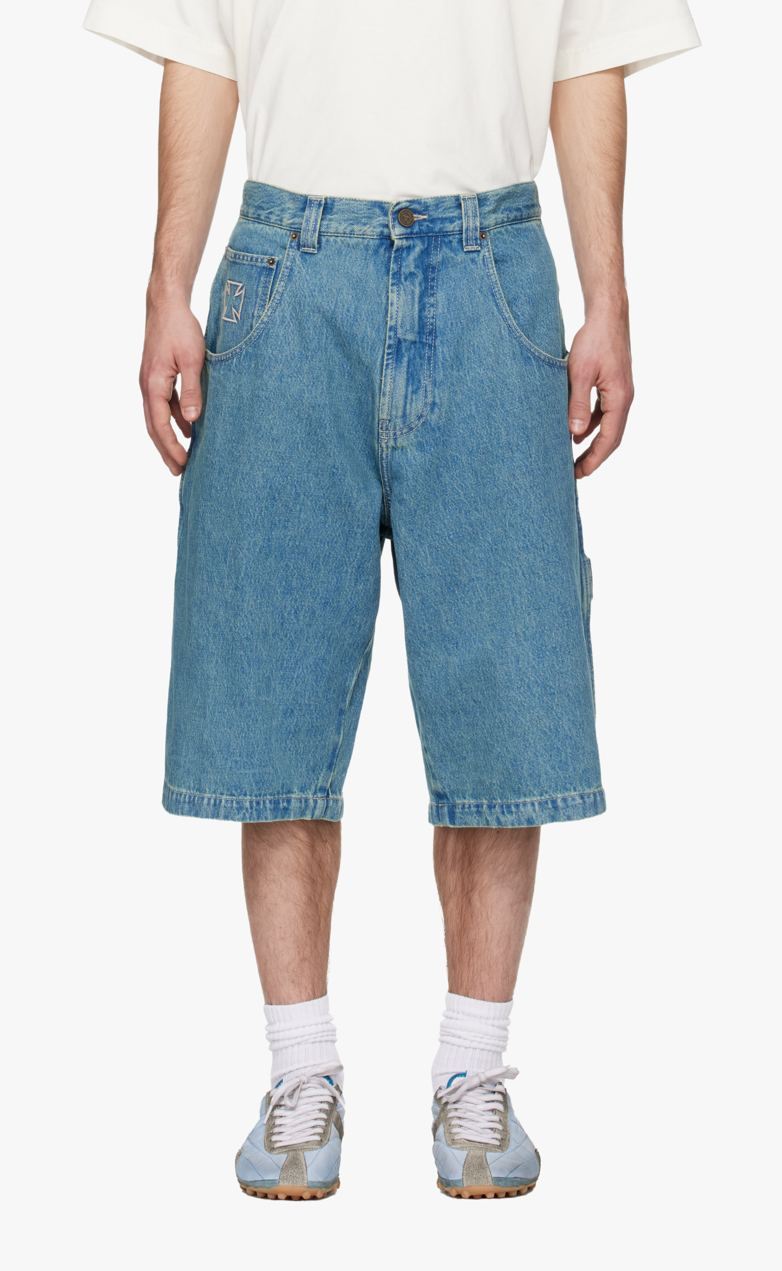 BIKER CROSS HIP-HOP BLUE SHORTS