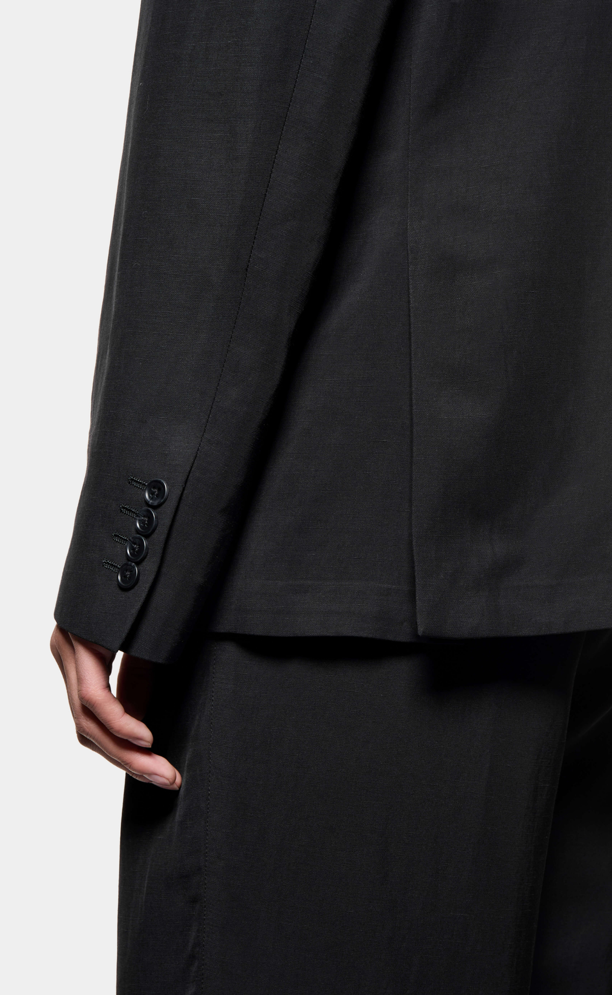 DOUBLE BREASTED SUIT BLACK JACKET