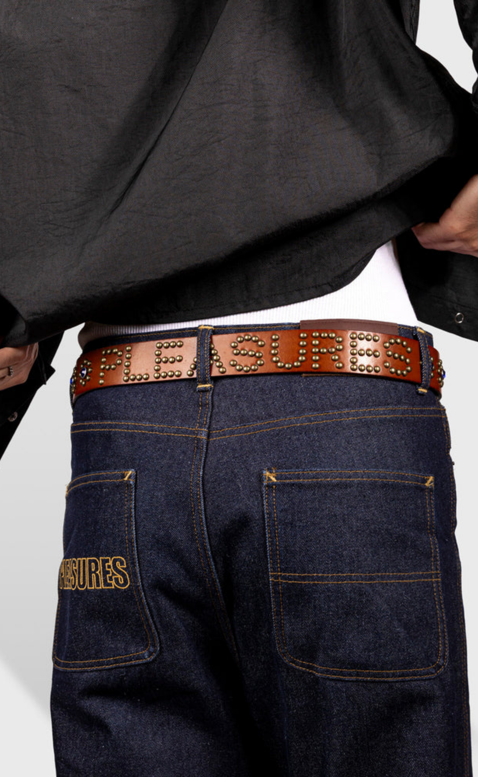 STUDDED BROWN BELT