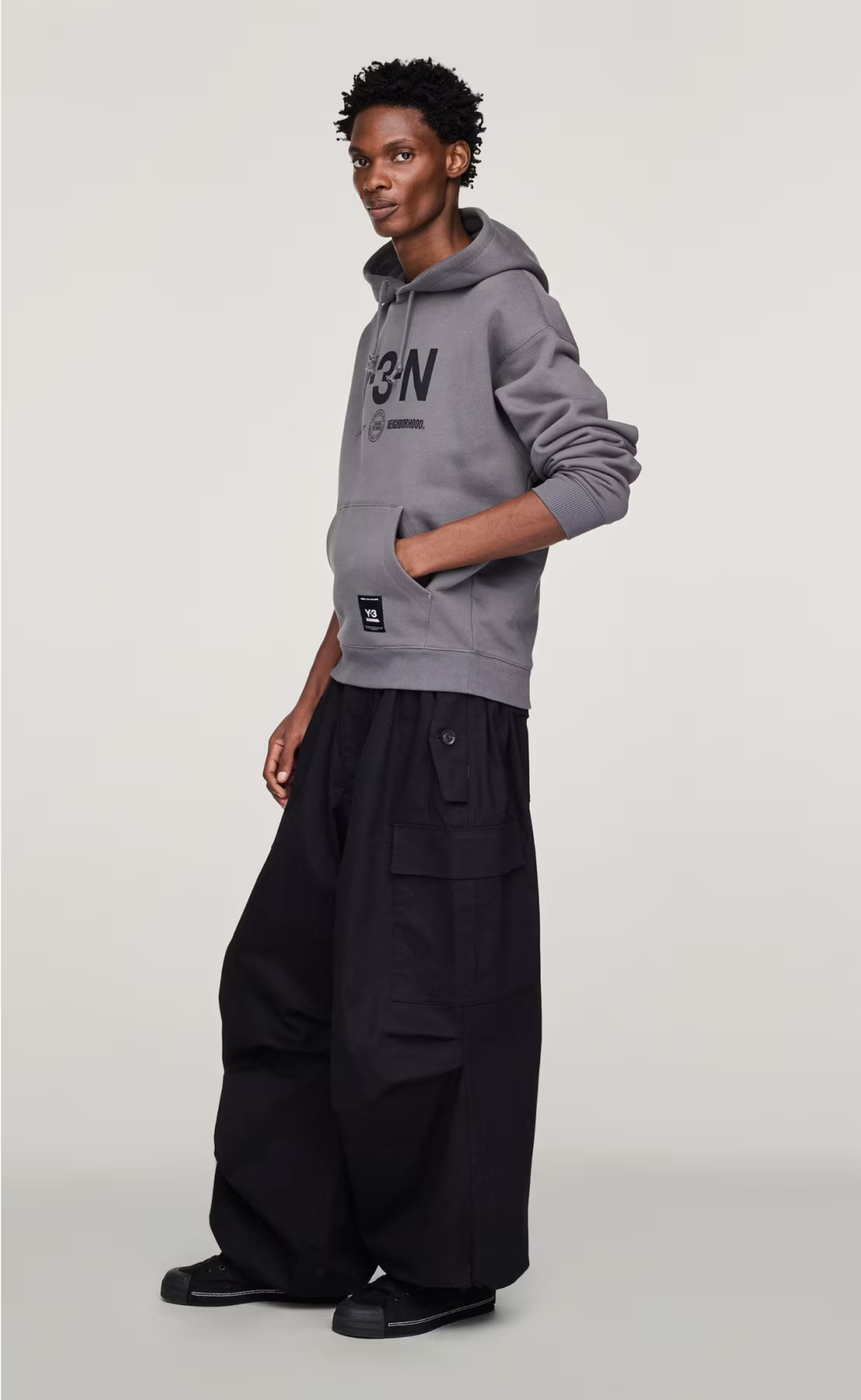 Y-3 NBHD GRAPHIC DARK GREY HOODIE