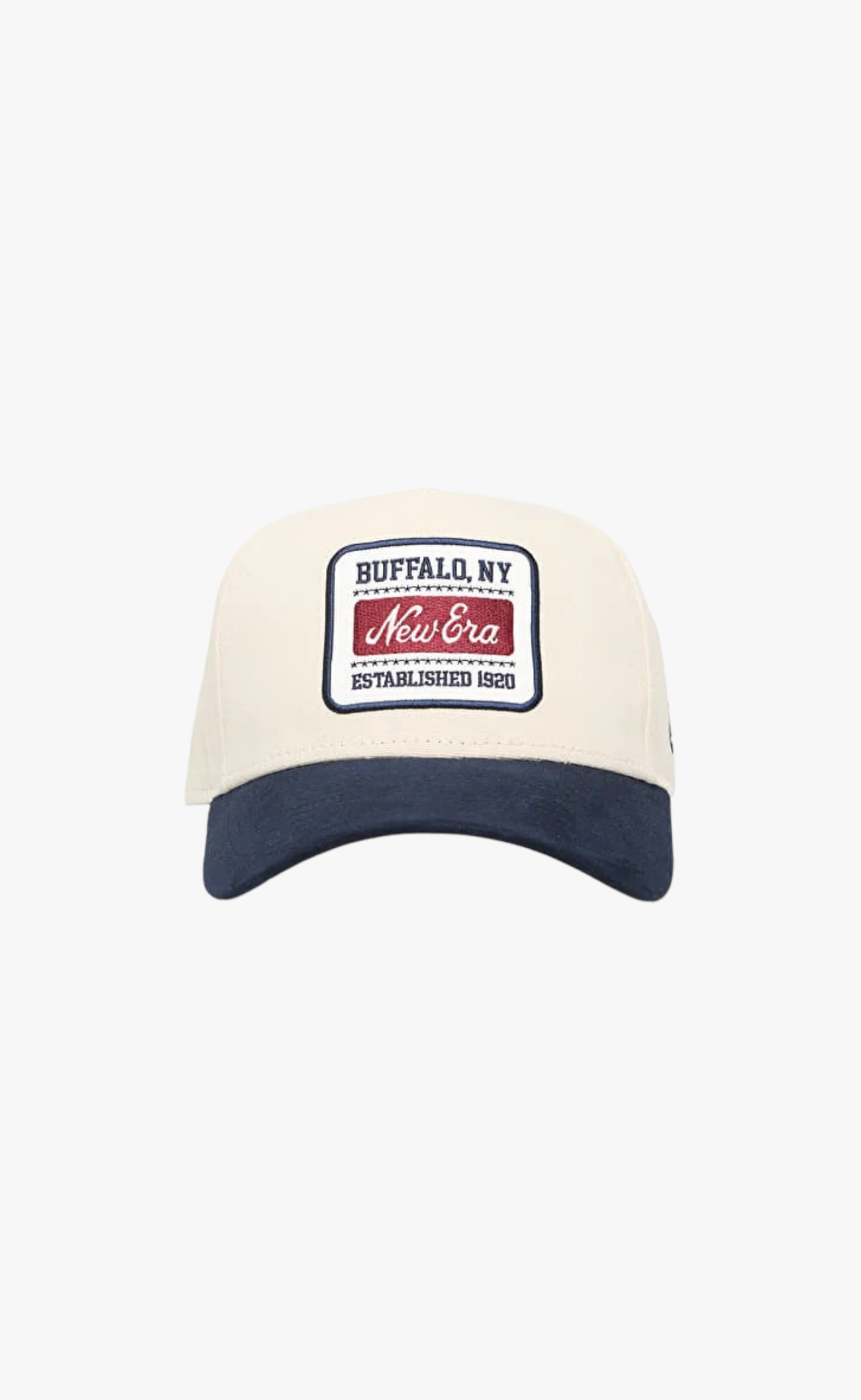 NEW ERA PATCH SUEDE E-FRAME CREAM NAVY HAT