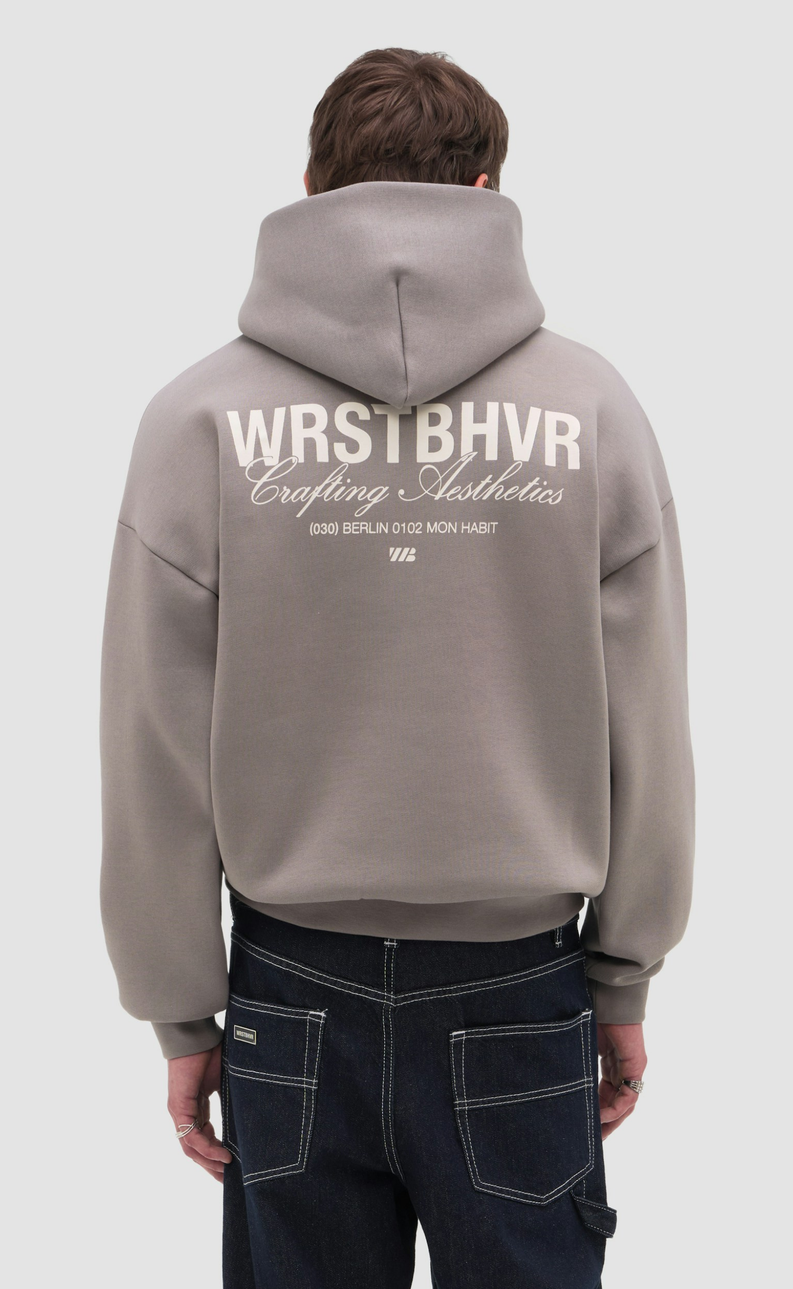 STUDIO V13 GRAY FLANNEL HOODIE