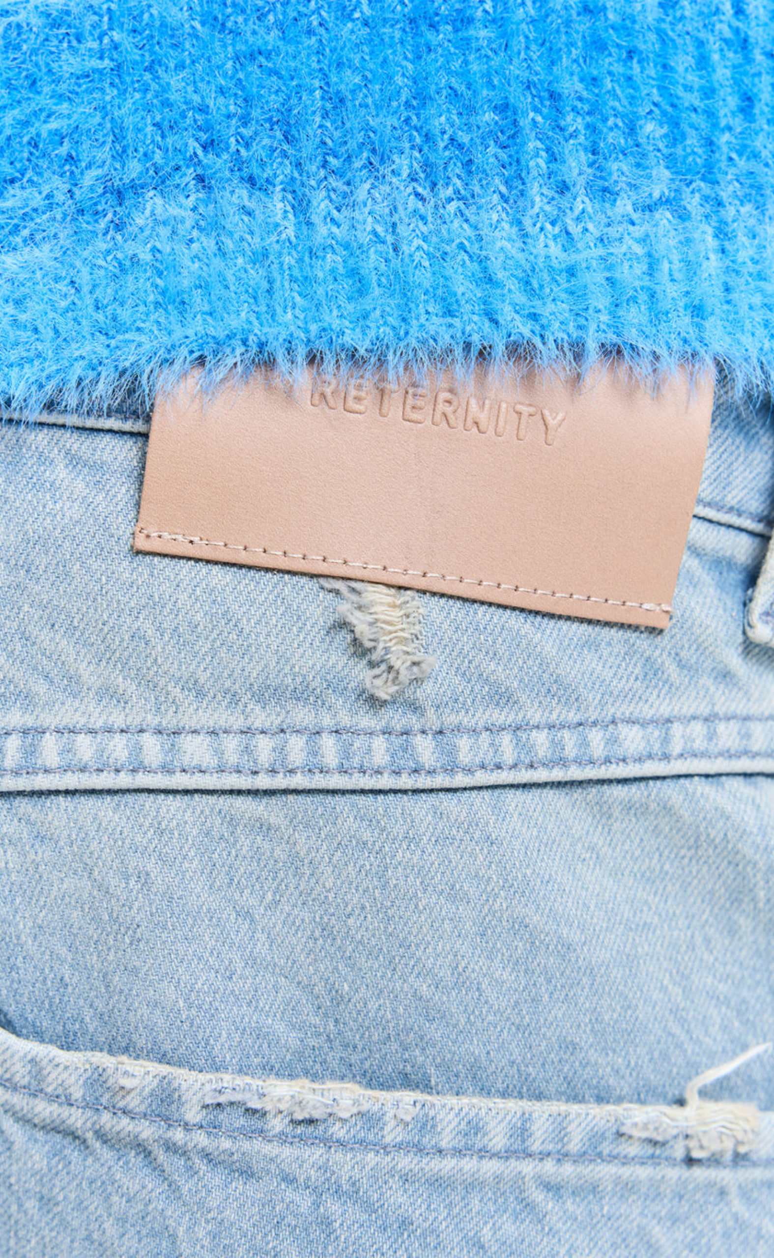 STUDDED DENIM  LIGHT BLUE PANTS