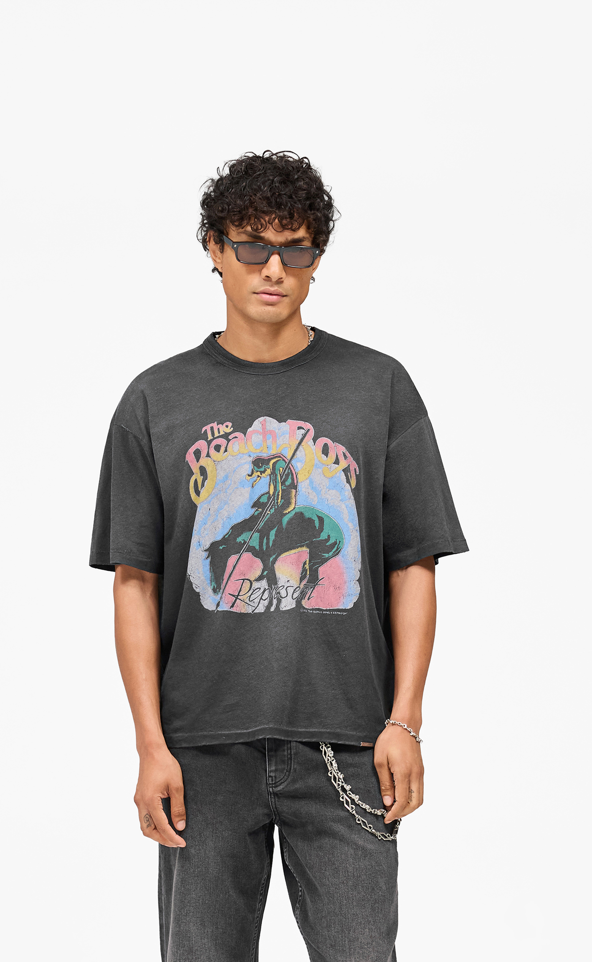 BEACH BOYS ENDLESS SUMMER STAINED BLACK T-SHIRT