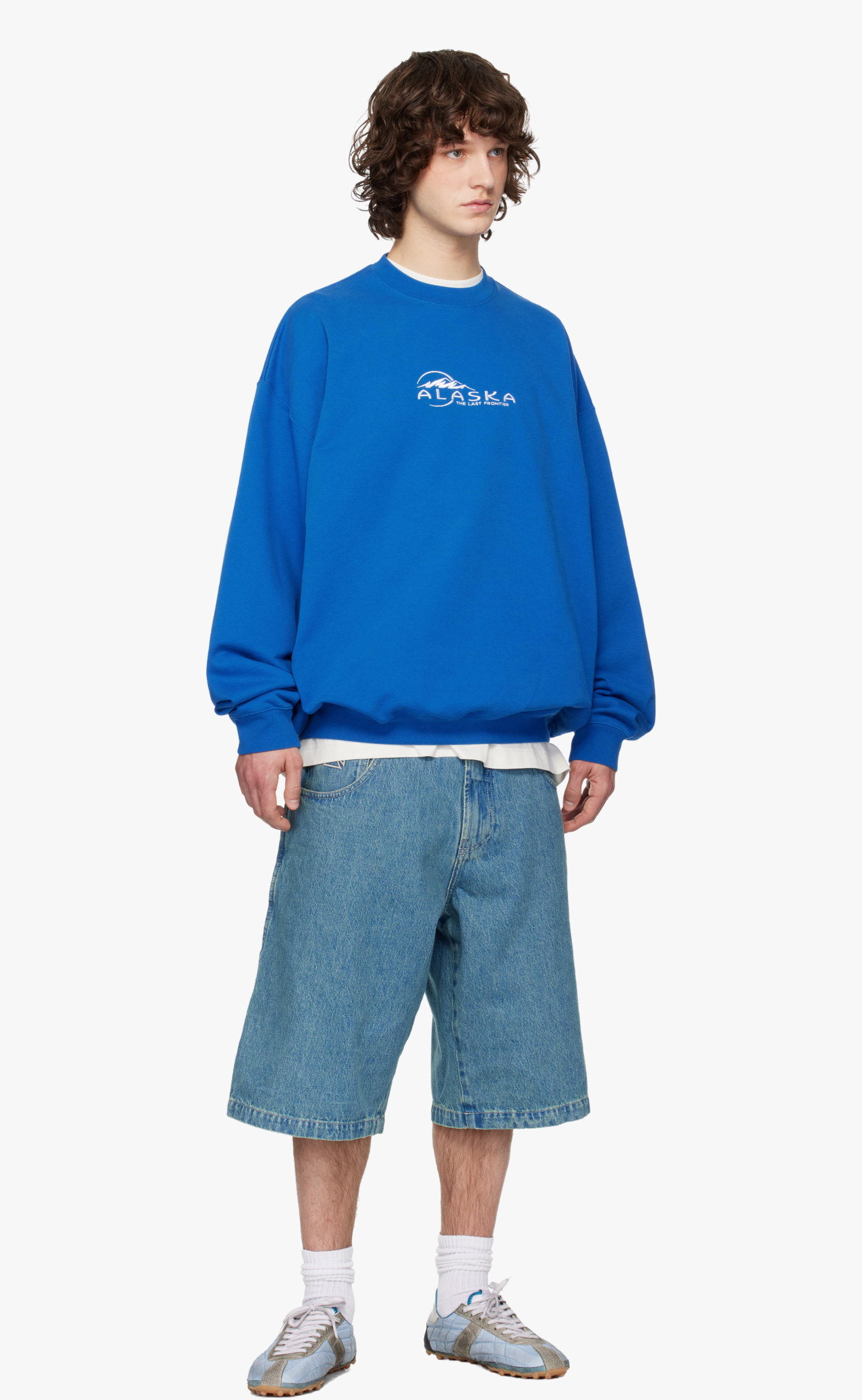 BIKER CROSS HIP-HOP BLUE SHORTS