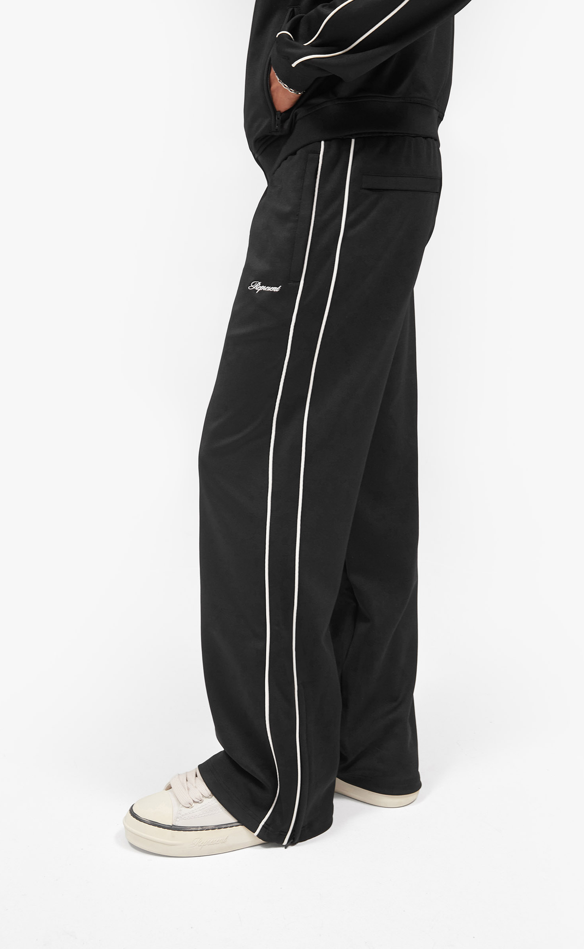 TAPED TRACK BLACK SWEATPANTS