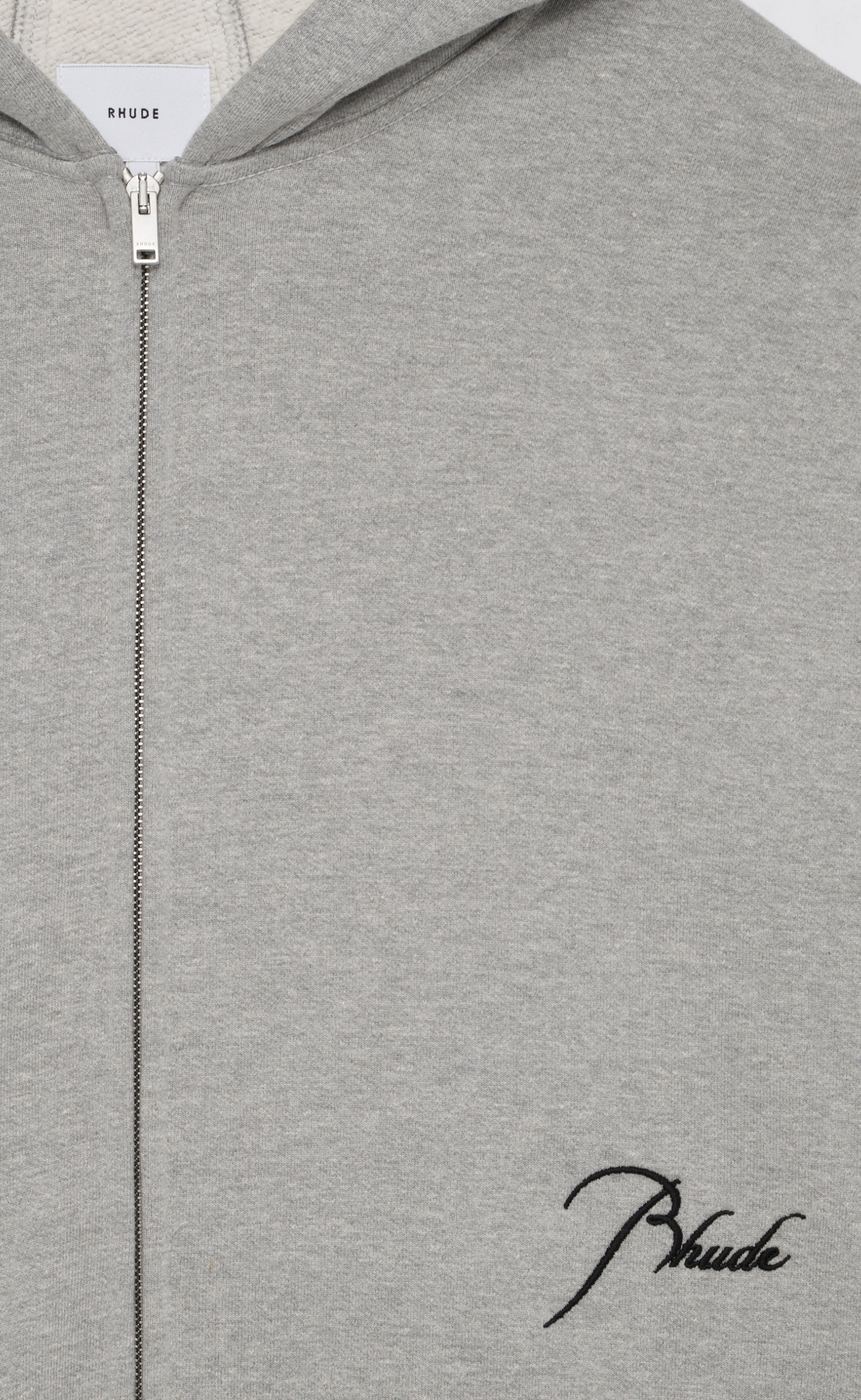 CLASSIQUE BOTTOM LOGO HEATHER GREY ZIP UP HOODIE