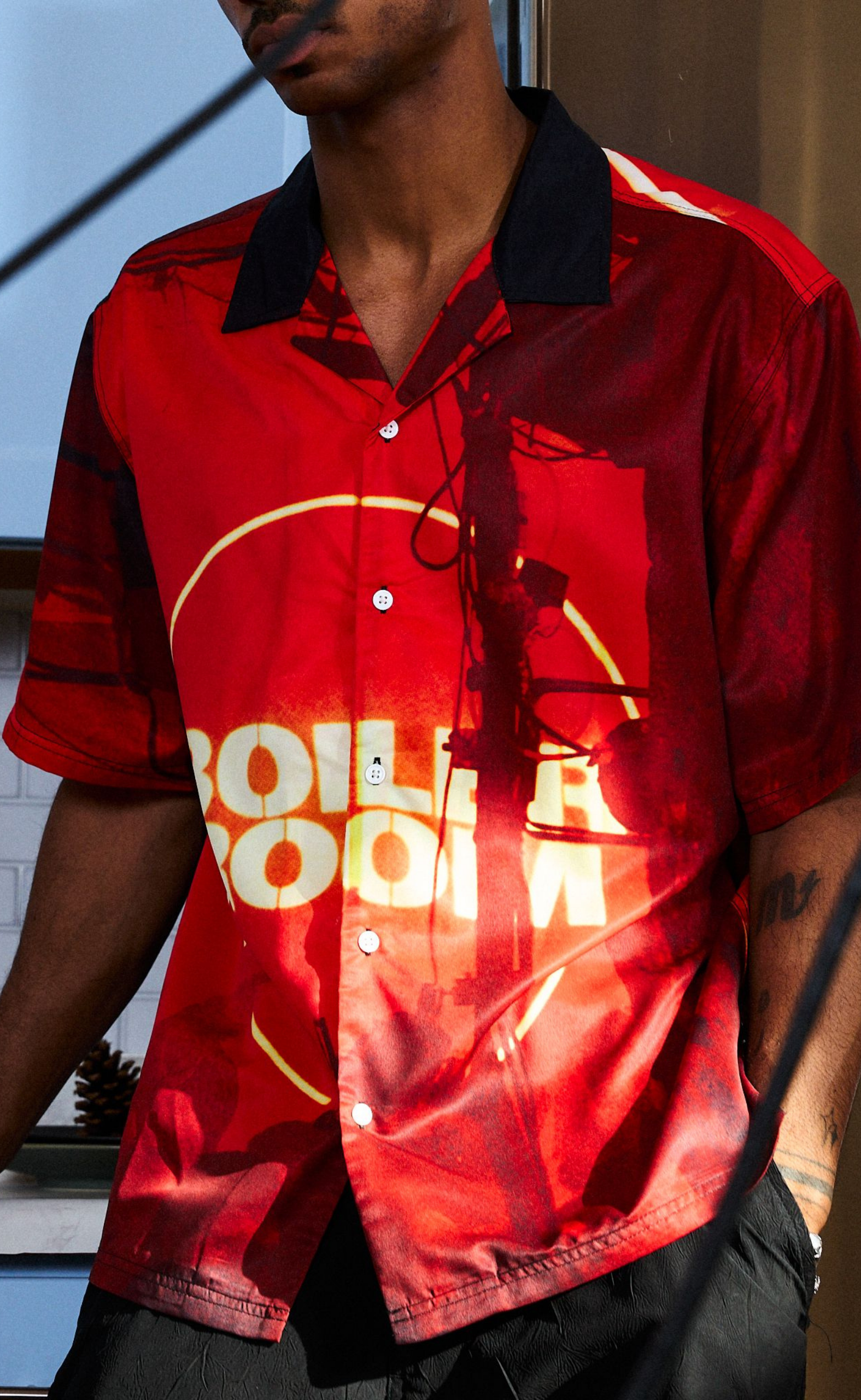 VENUE BUTTON UP RED SHIRT
