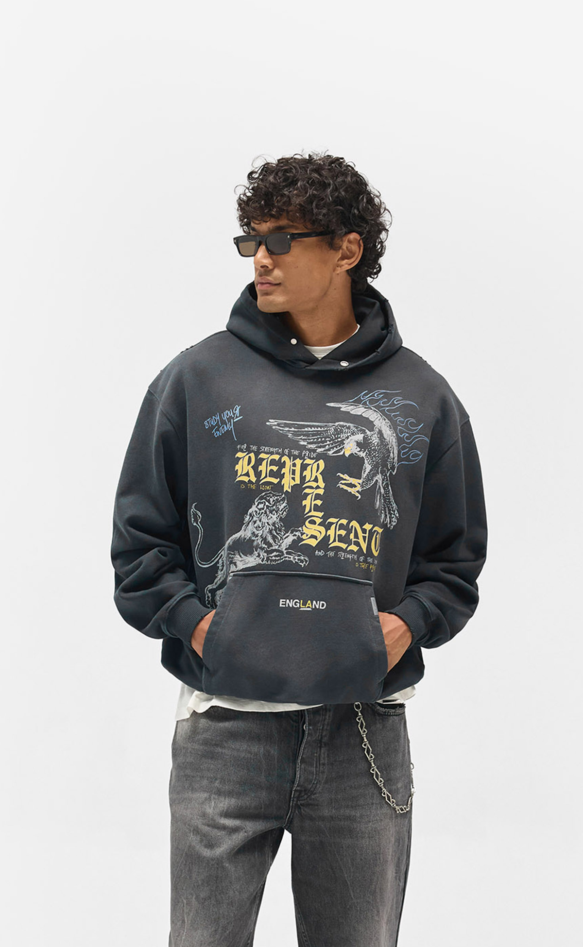 ENEMY WASHED BLACK HOODIE
