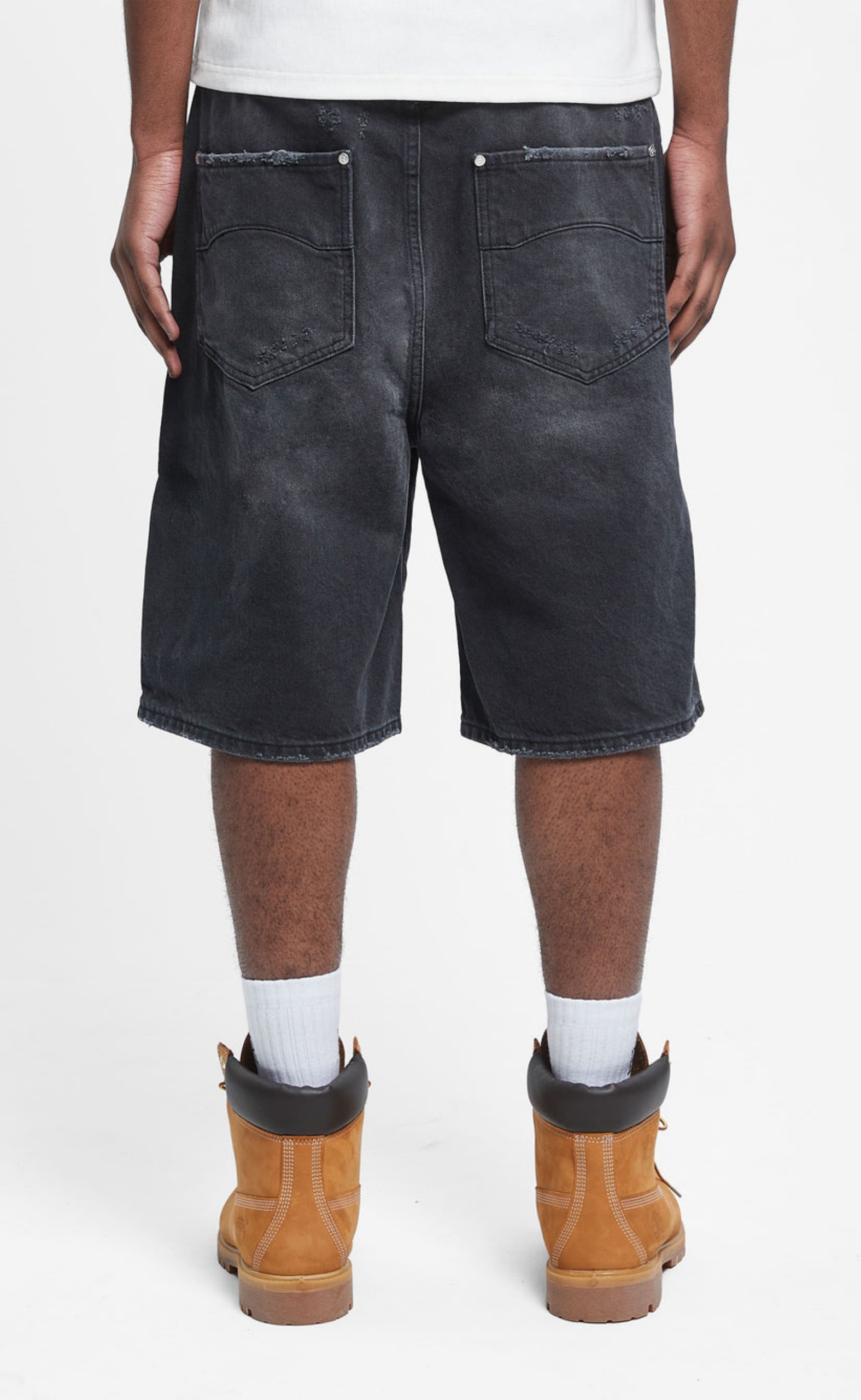 ESSENTIAL JORTS WASHED BLACK SHORTS