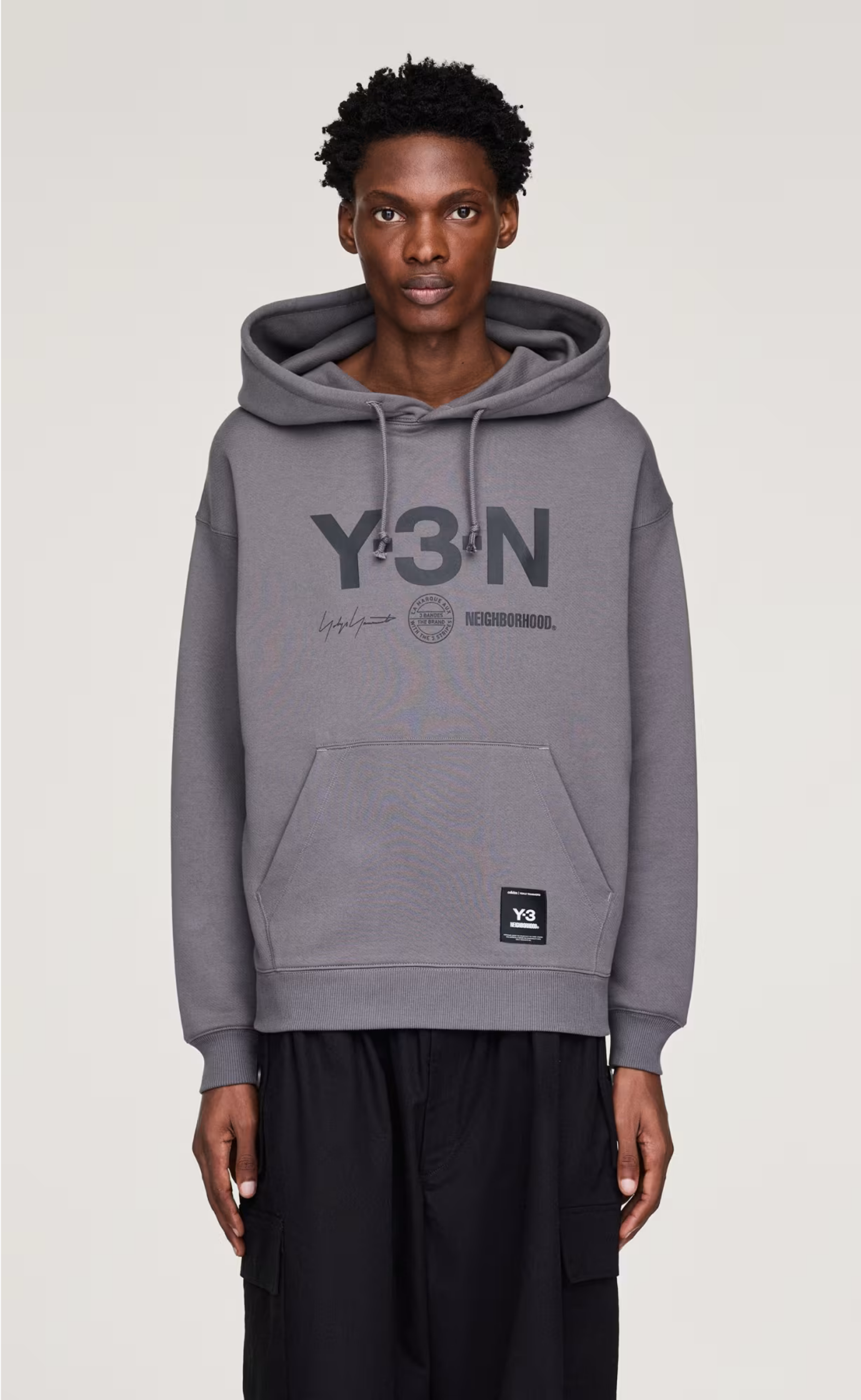 Y-3 NBHD GRAPHIC DARK GREY HOODIE