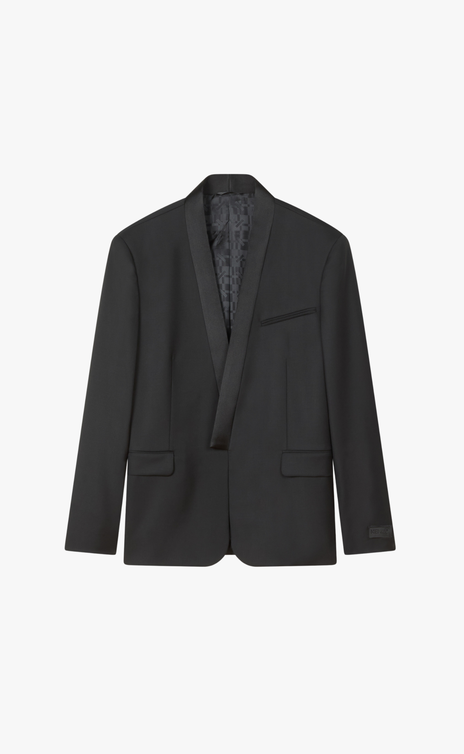 SINGLE BREASTED KIMONO BLACK BLAZER