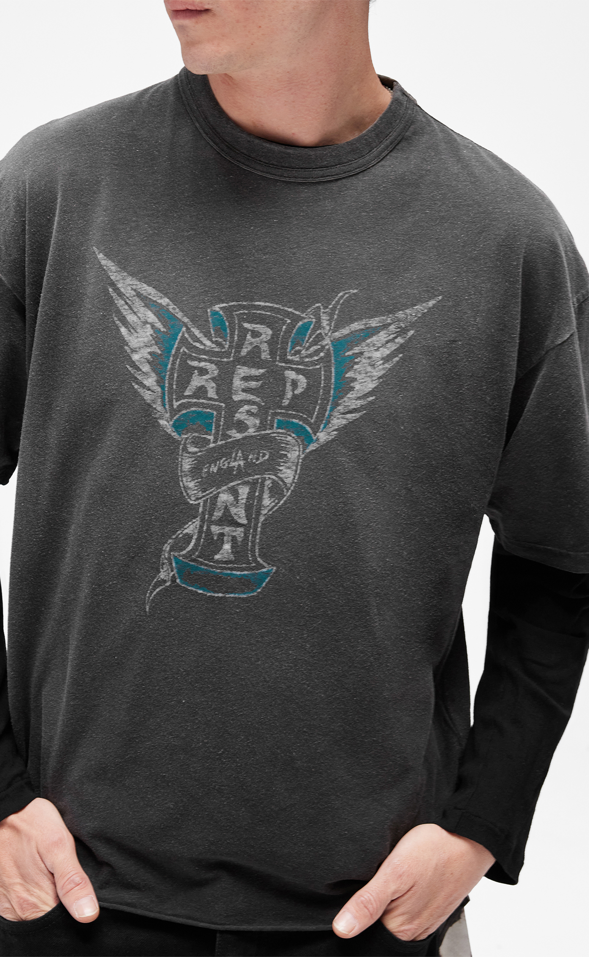 WESTSIDE STAINED BLACK T-SHIRT