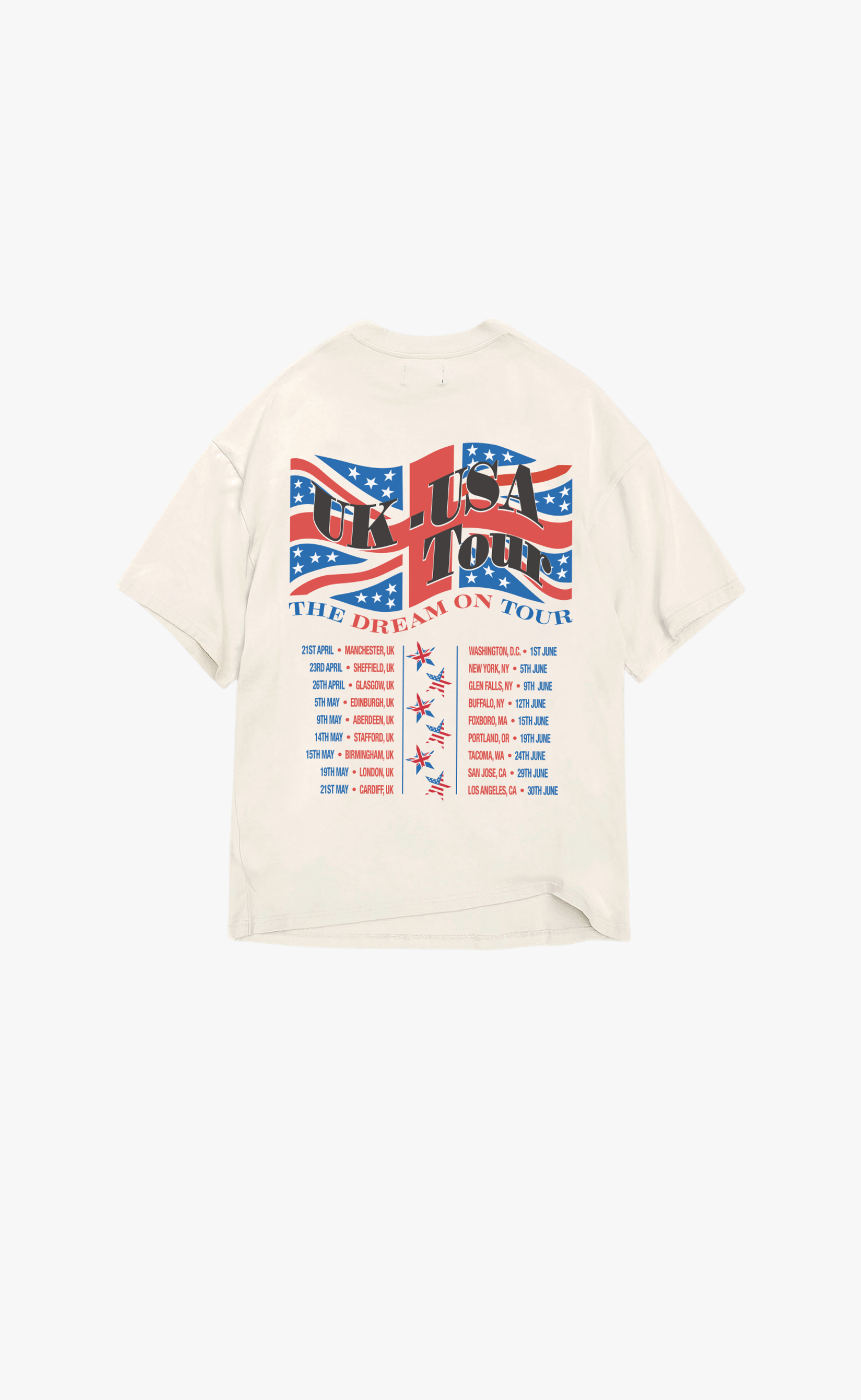 DREAM ON TOUR WASHED ECRU T-SHIRT