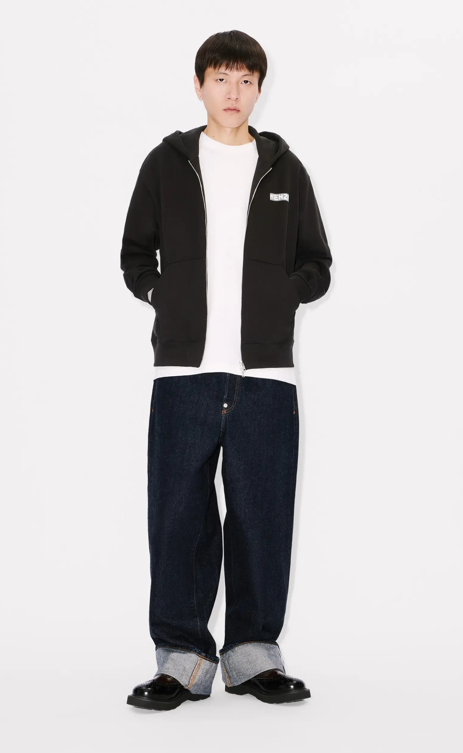 KENZO CITY CLASSIC FULL BLACK ZIP HOODIE