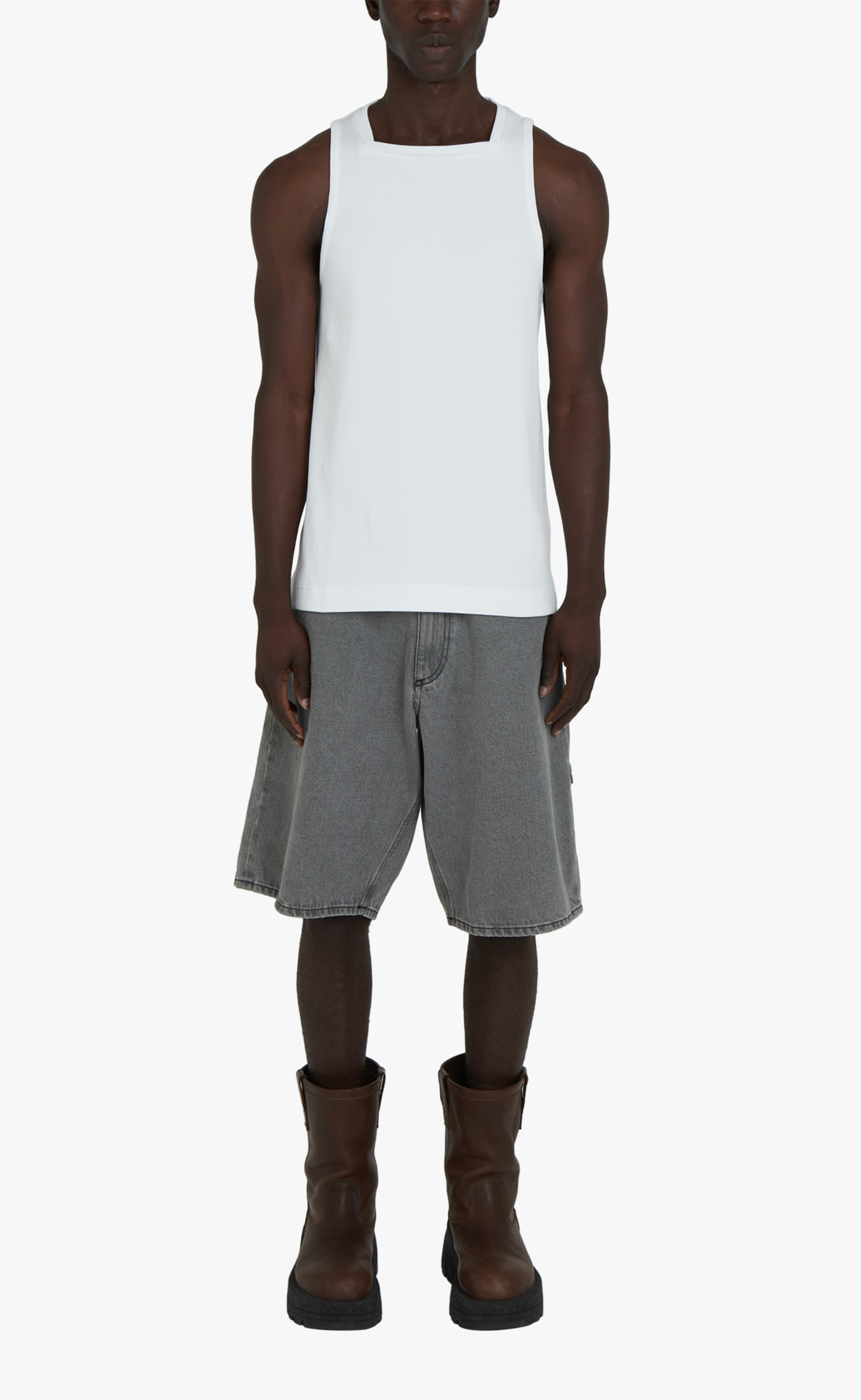 ESSENTIALS WHITE TANK TOP