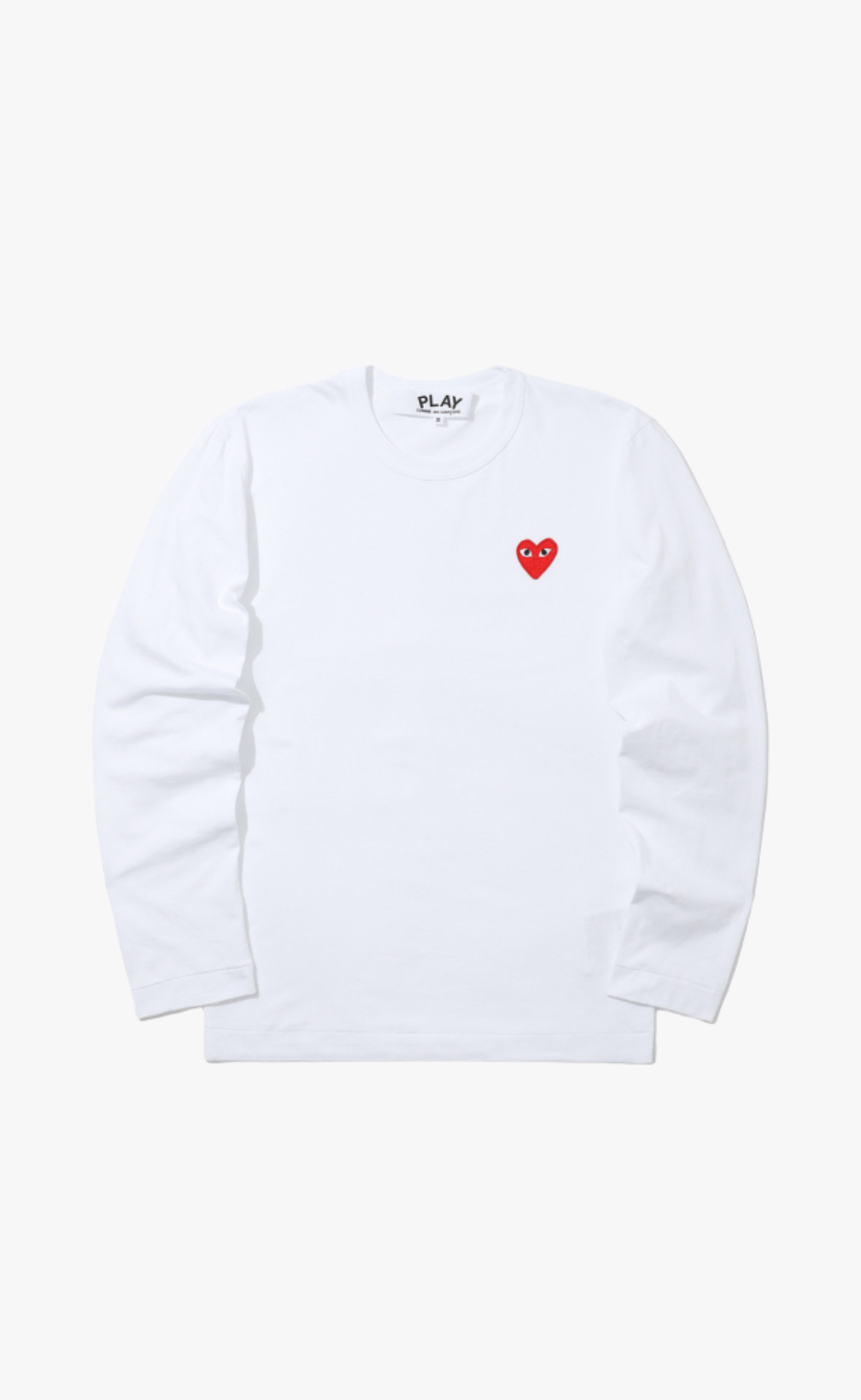 EMBROIDE RED HART WHITE LONGSLEEVE