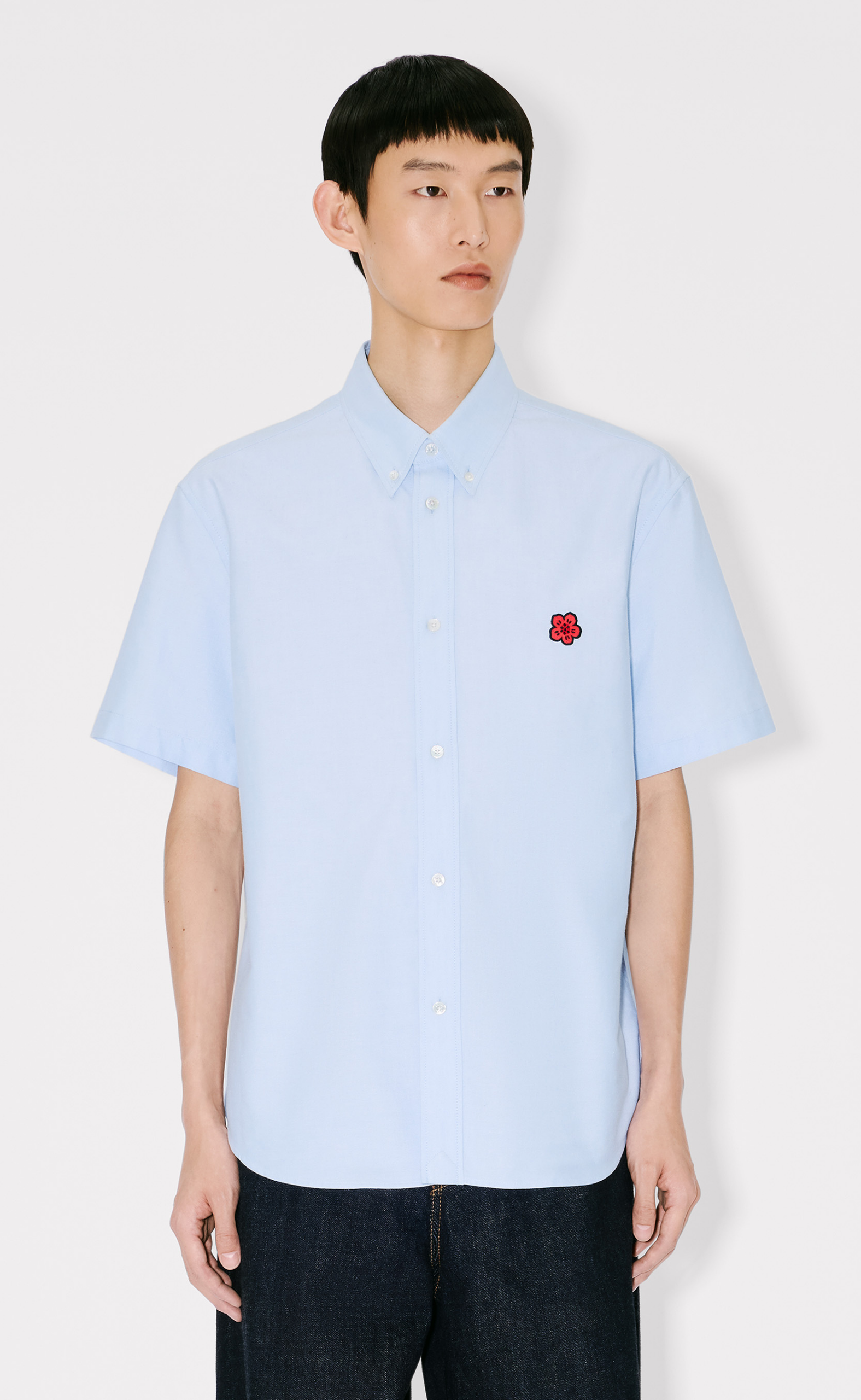 BOKE FLOWER CREST CASUAL BLUE SHIRT
