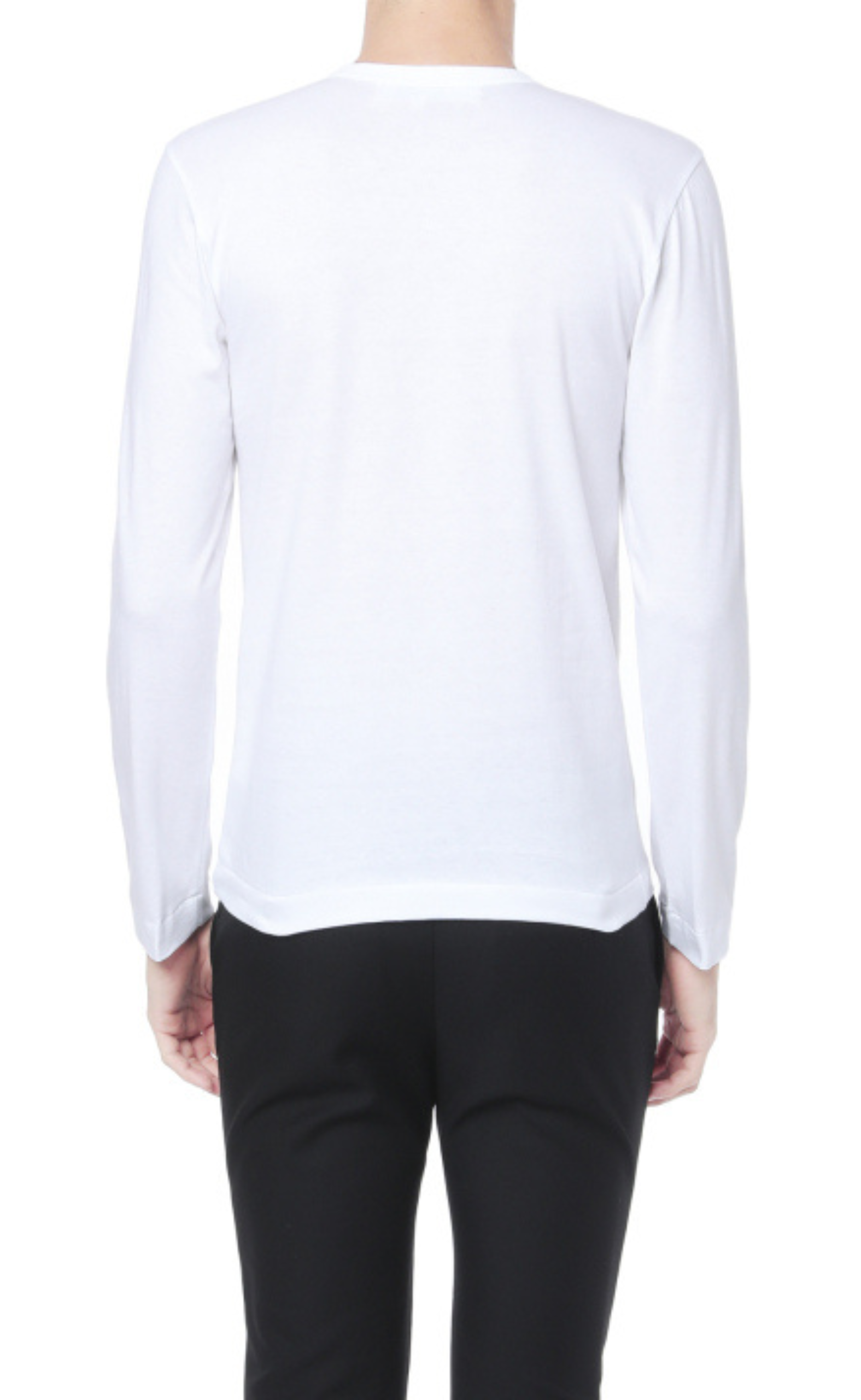 EMBROIDE RED HART WHITE LONGSLEEVE