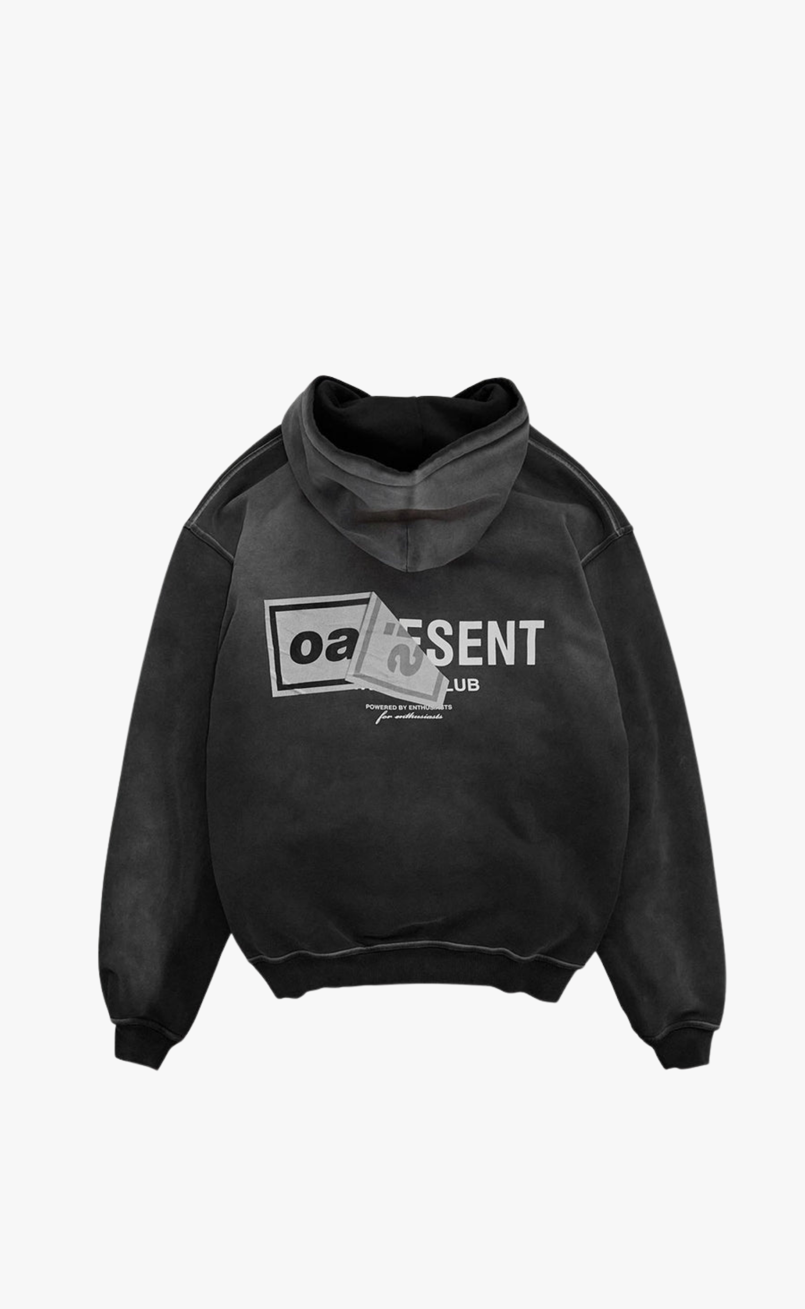 OASIS OWNERS CLUB STAINED BLACK HOODIE