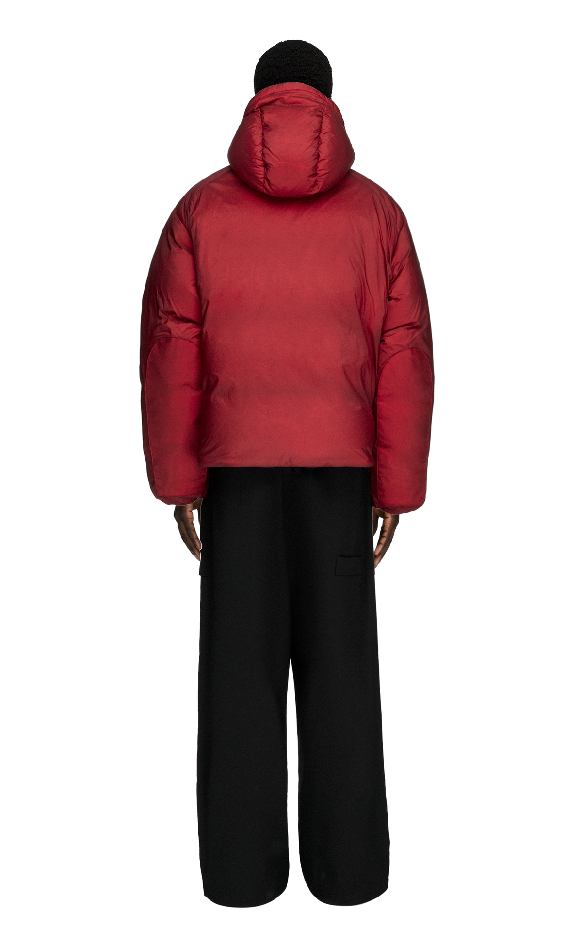 Y-3 HOODED PUFFER RED JACKET