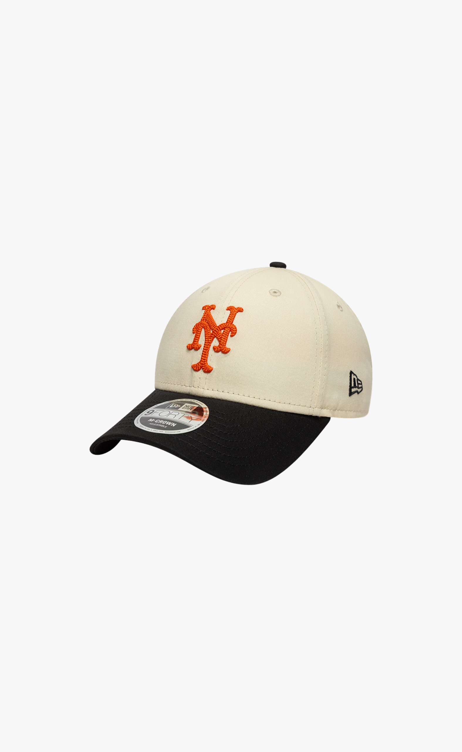 NEW YORK METS SIDE SCRIPT 9FORTY BEIGE BLACK HAT