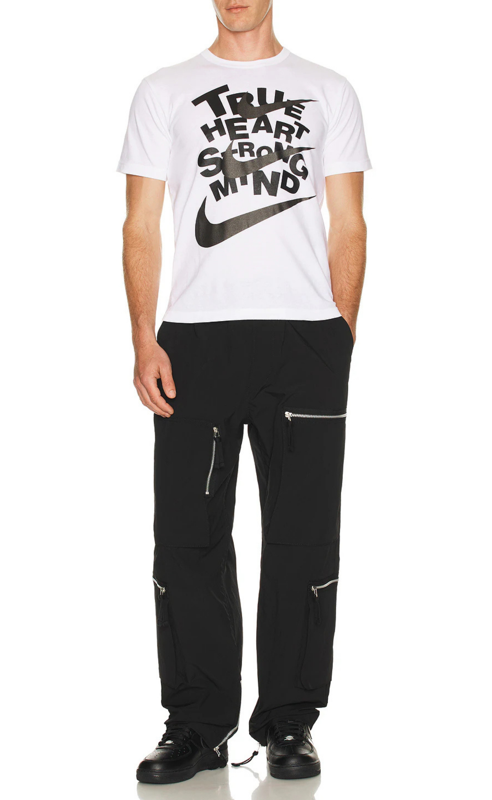 ZIPPER CARGO BLACK PANTS