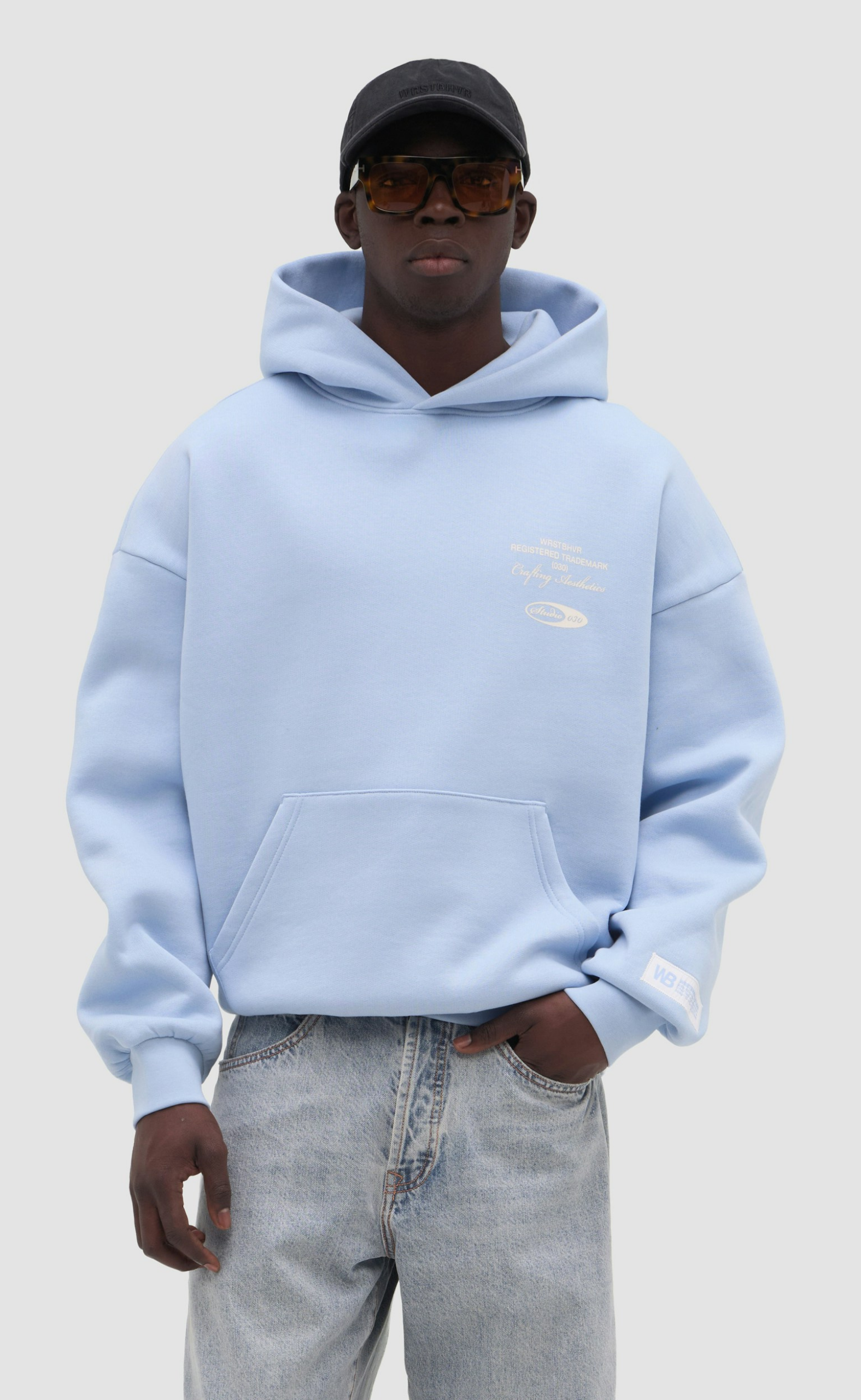 STUDIO V13 CHAMBRAY BLUE HOODIE