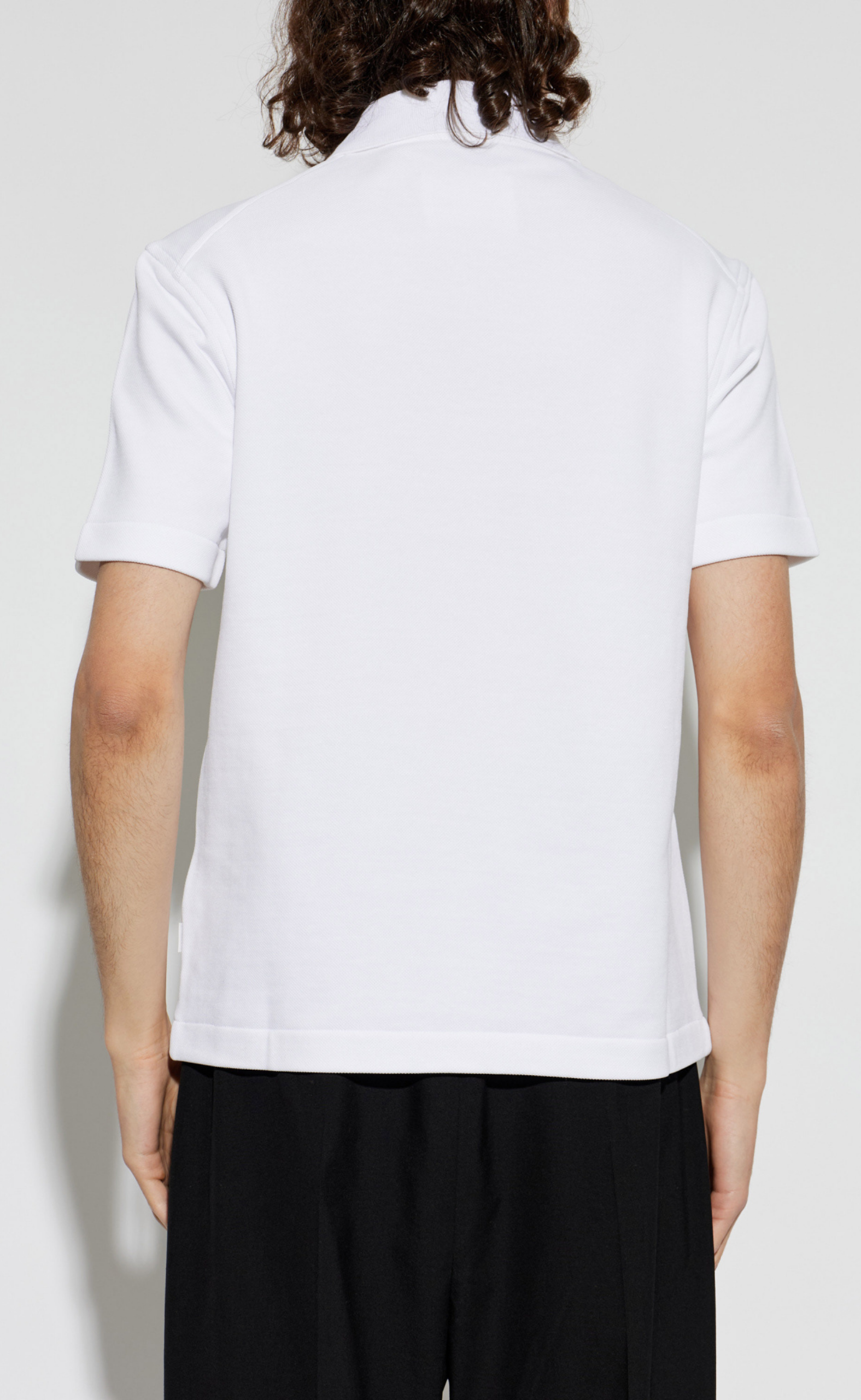 HALF-ZIP SHORT SLEEVE POLO WHITE T-SHIRT