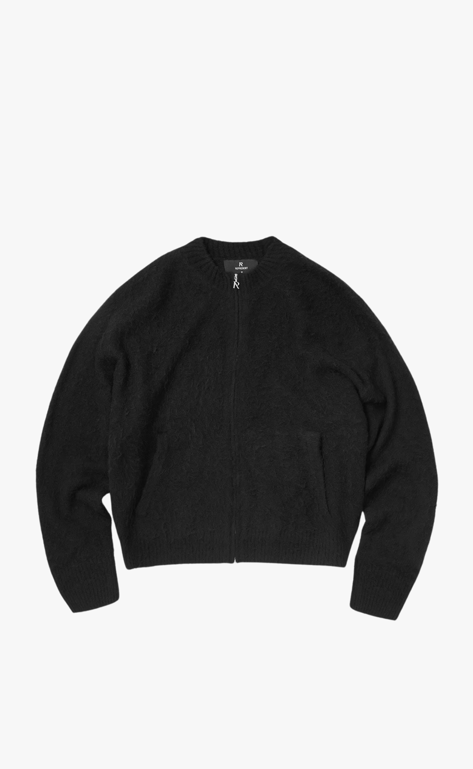 KNITTED BOMBER JET BLACK JACKET
