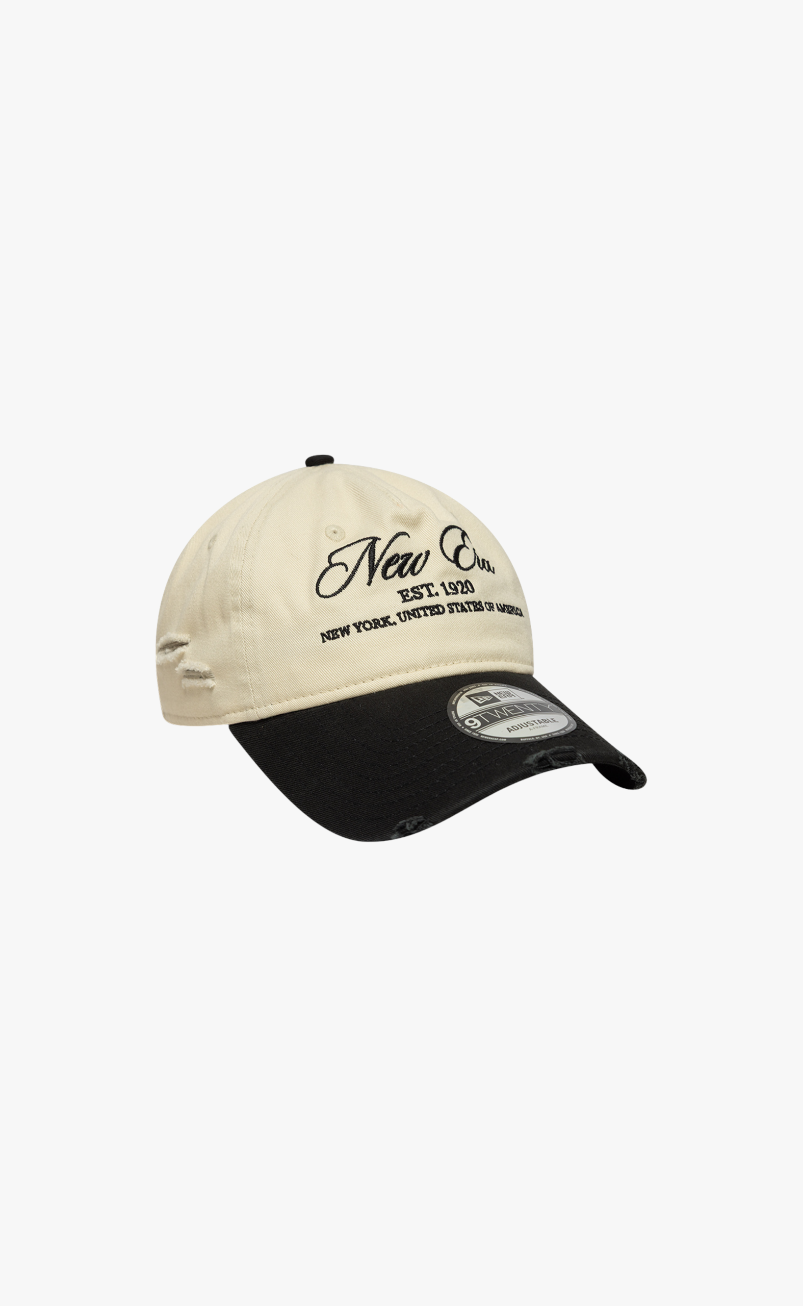 NEW ERA WASH DISTRESS 9TWENTY CREAM BEIGE HAT