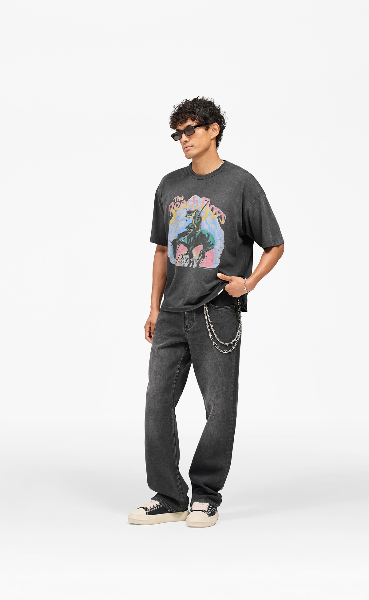 BEACH BOYS ENDLESS SUMMER STAINED BLACK T-SHIRT