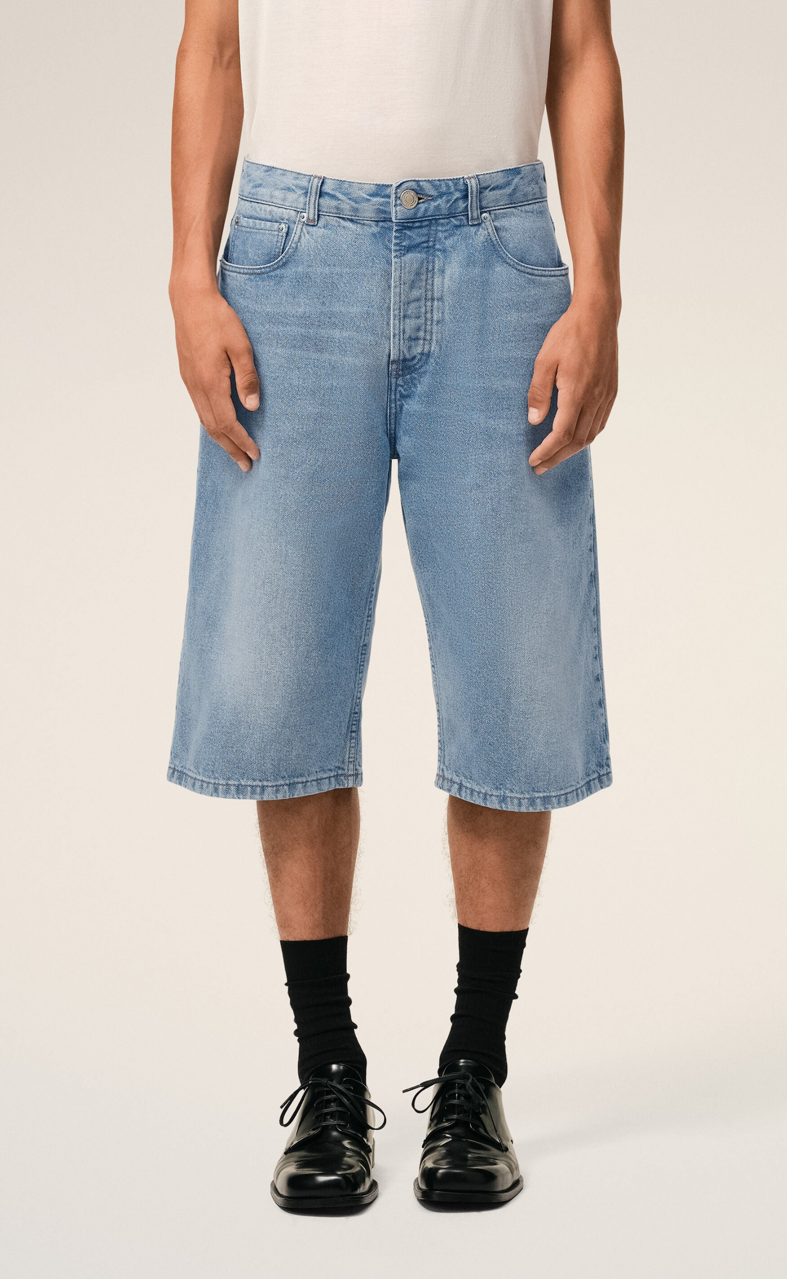 LARGE FIT BERMUDA DENIM SHORTS