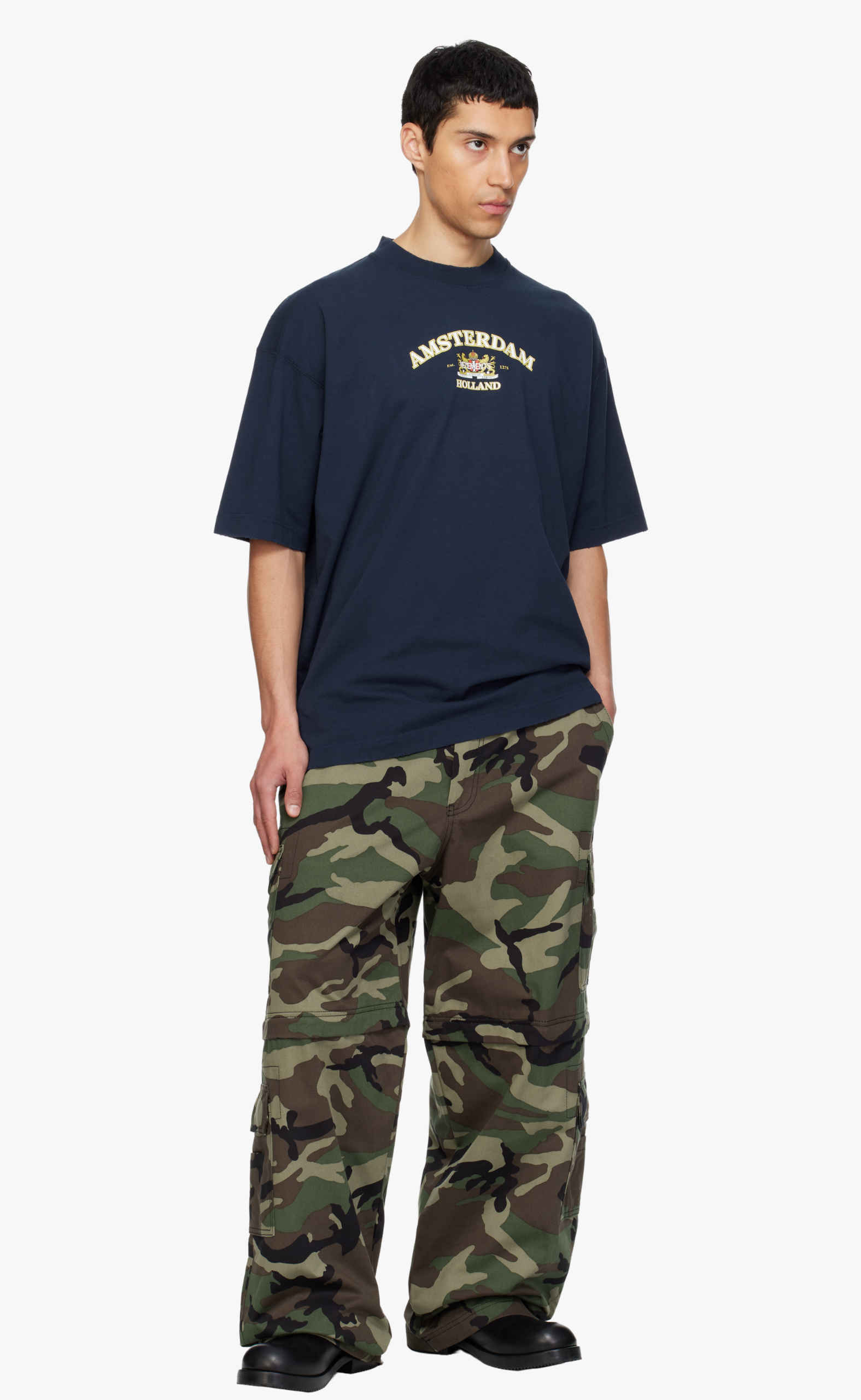 V GREEN CAMO CARGO PANTS