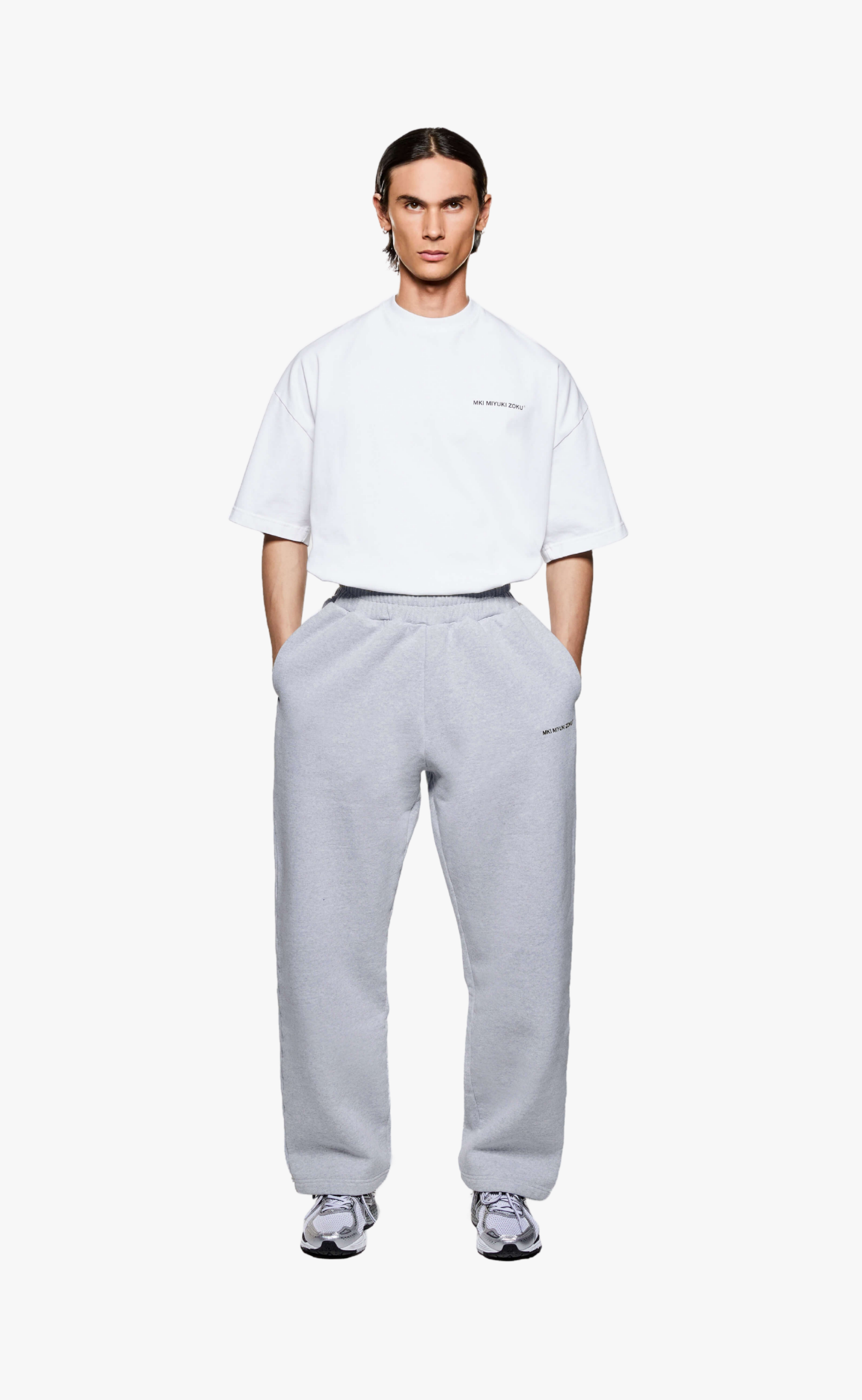 UNIFORM WIDE LEG GREY SWEATPANTS