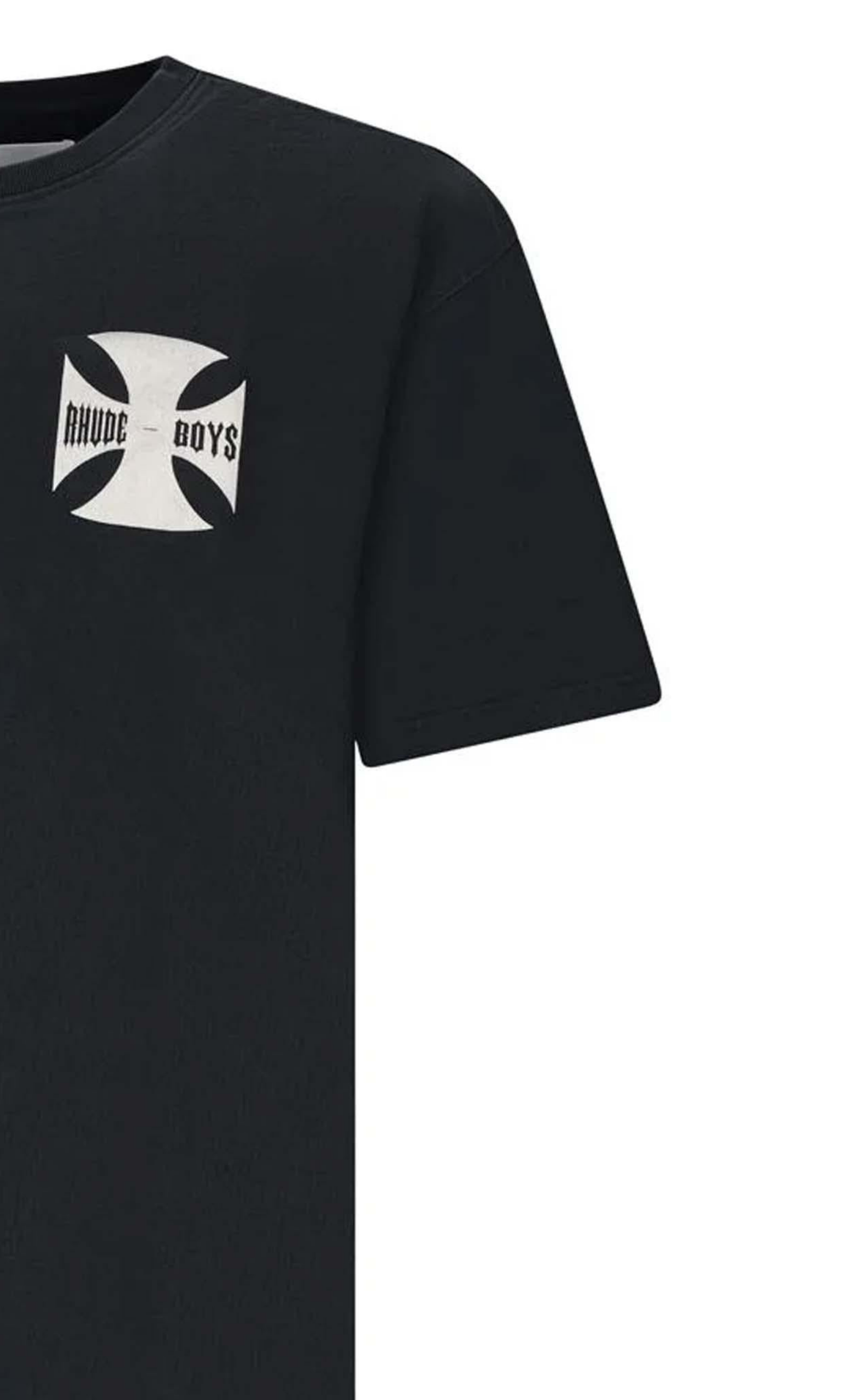 RHUDE BOYS VINTAGE BLACK T-SHIRT
