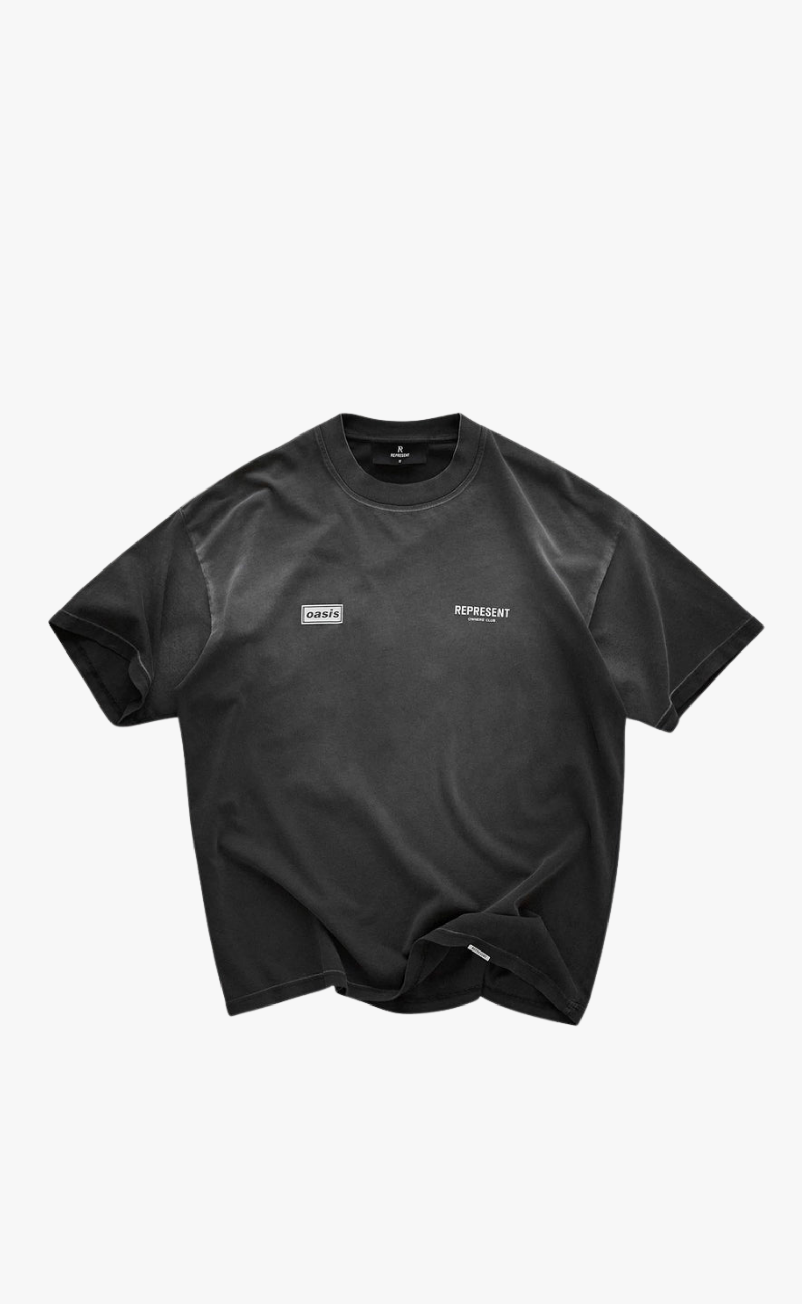 OASIS OWNERS CLUB STAINED BLACK T-SHIRT