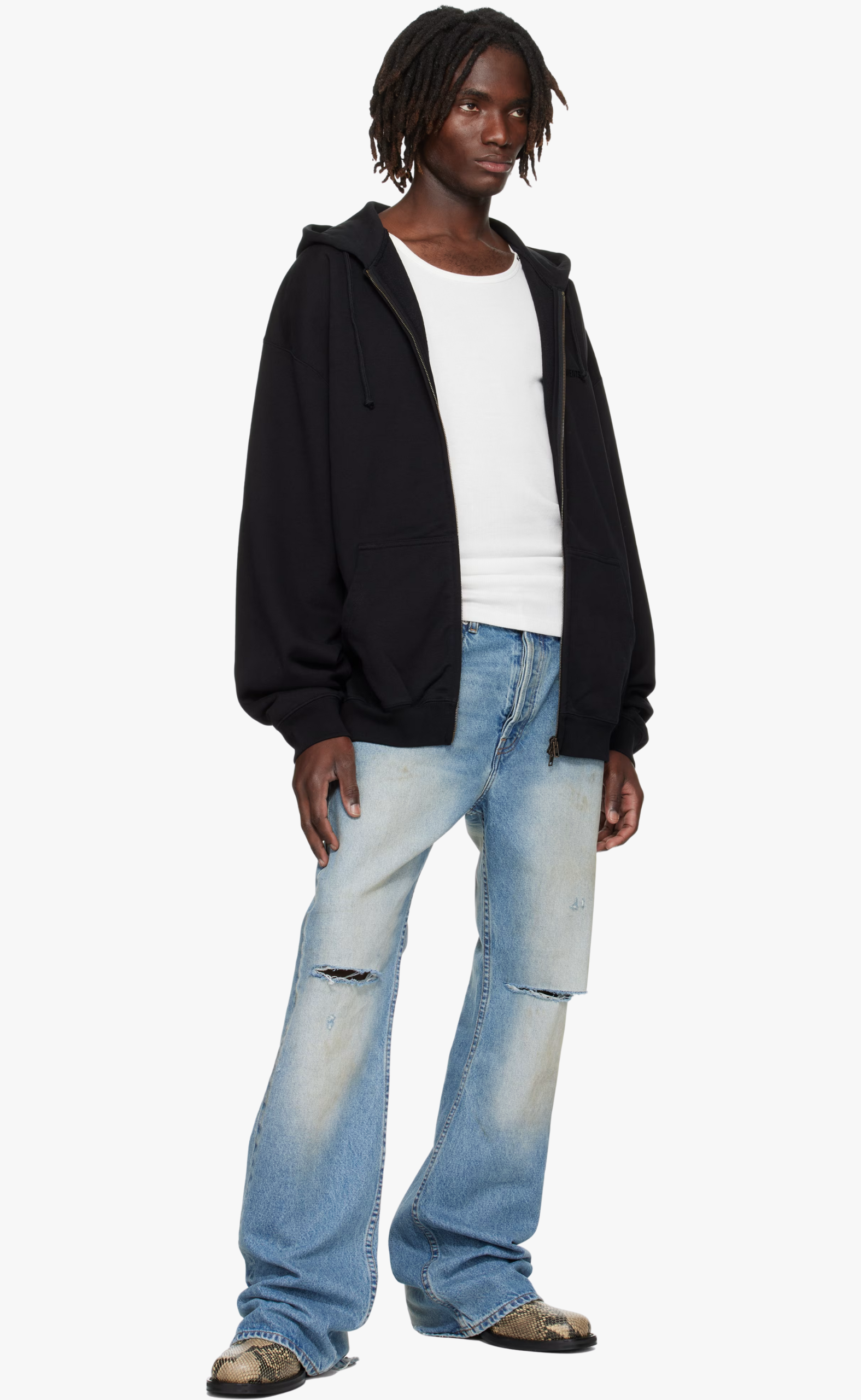 LOGO OVERSIZED BLACK HOODIE