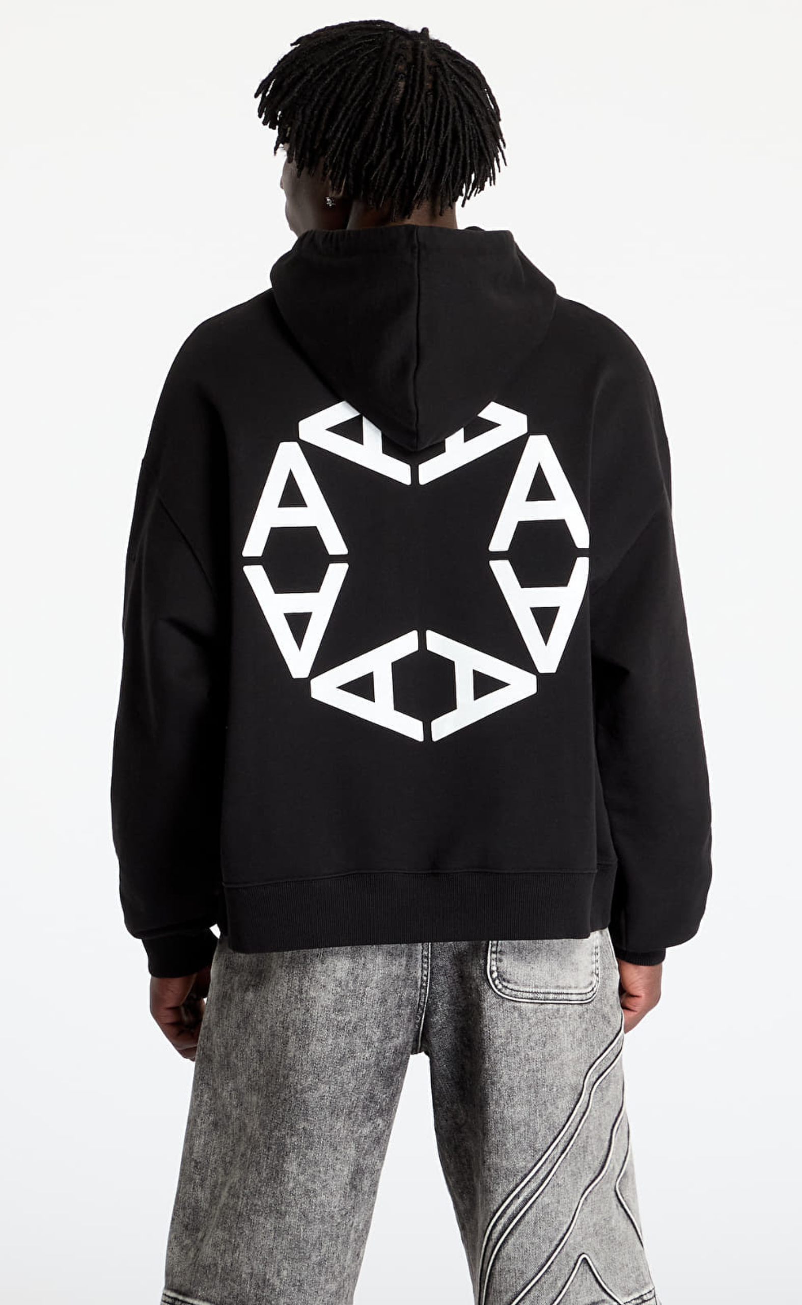 CIRCLE A PULLOVER BLACK HOODIE