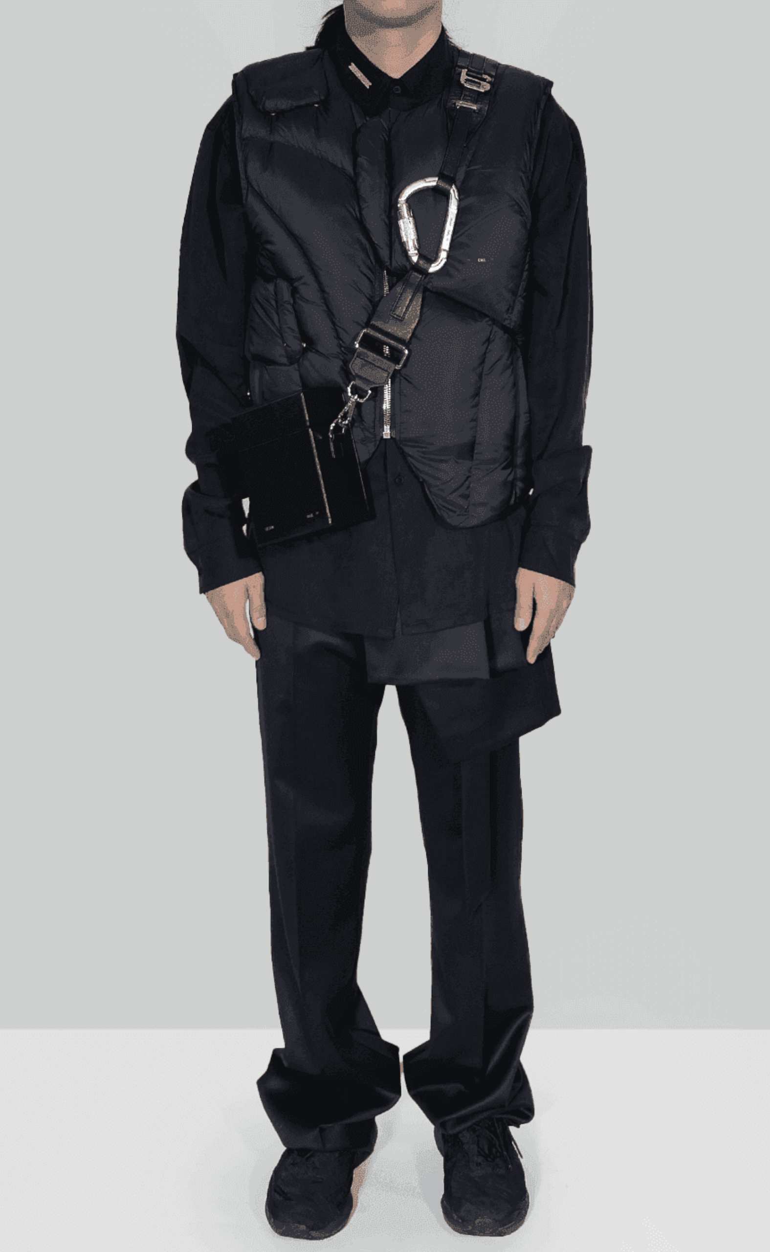 LAYERED DOWN BLACK VEST