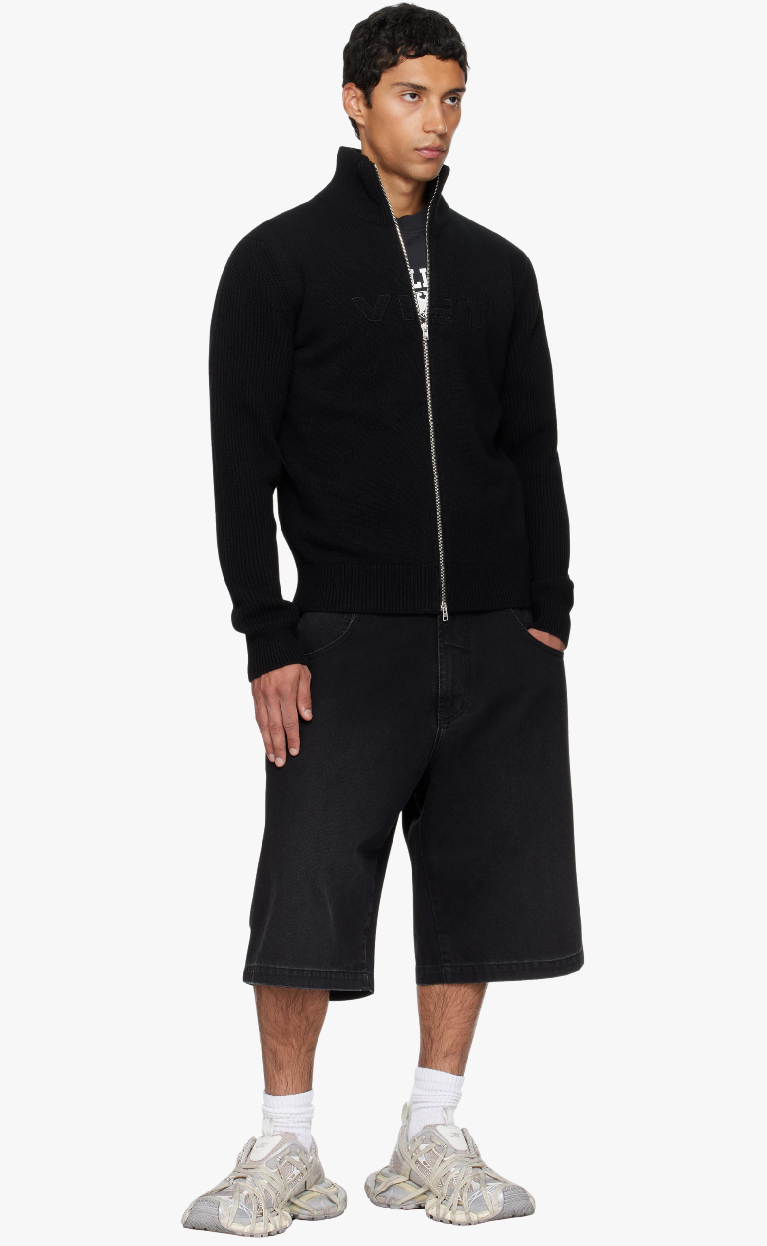 VET ZIP-UP BLACK SWEATER
