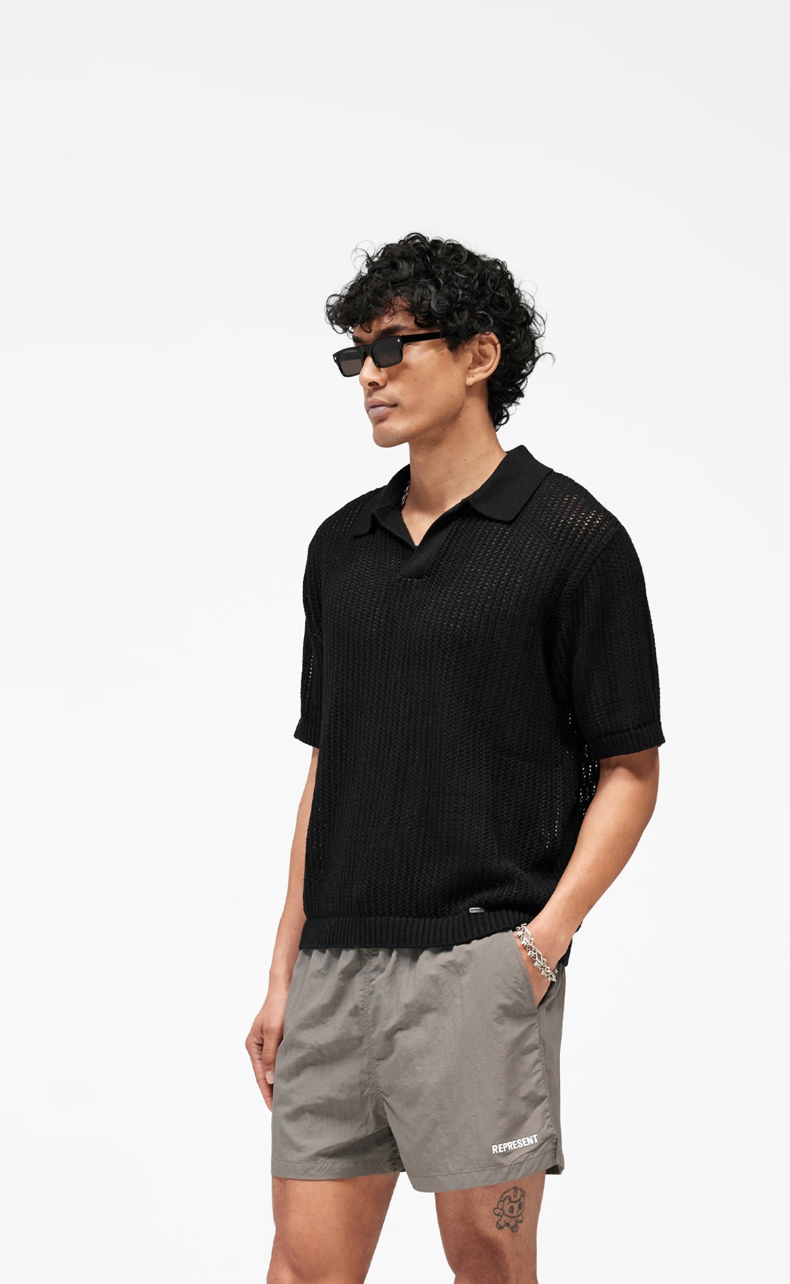 BEVERLY KNIT JET BLACK POLO T-SHIRT
