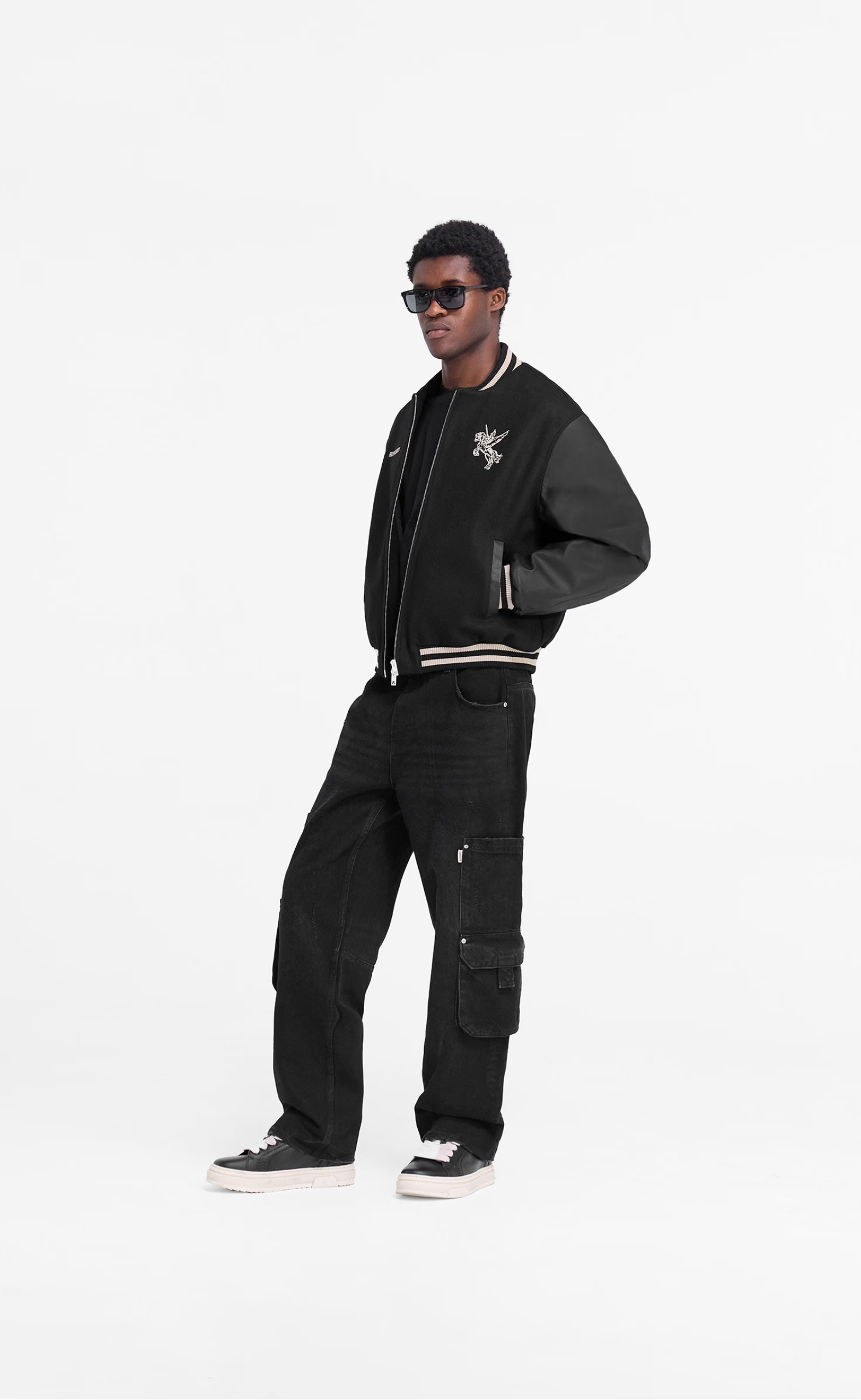 MASCOT WOOL VARSITY JET BLACK JACKET